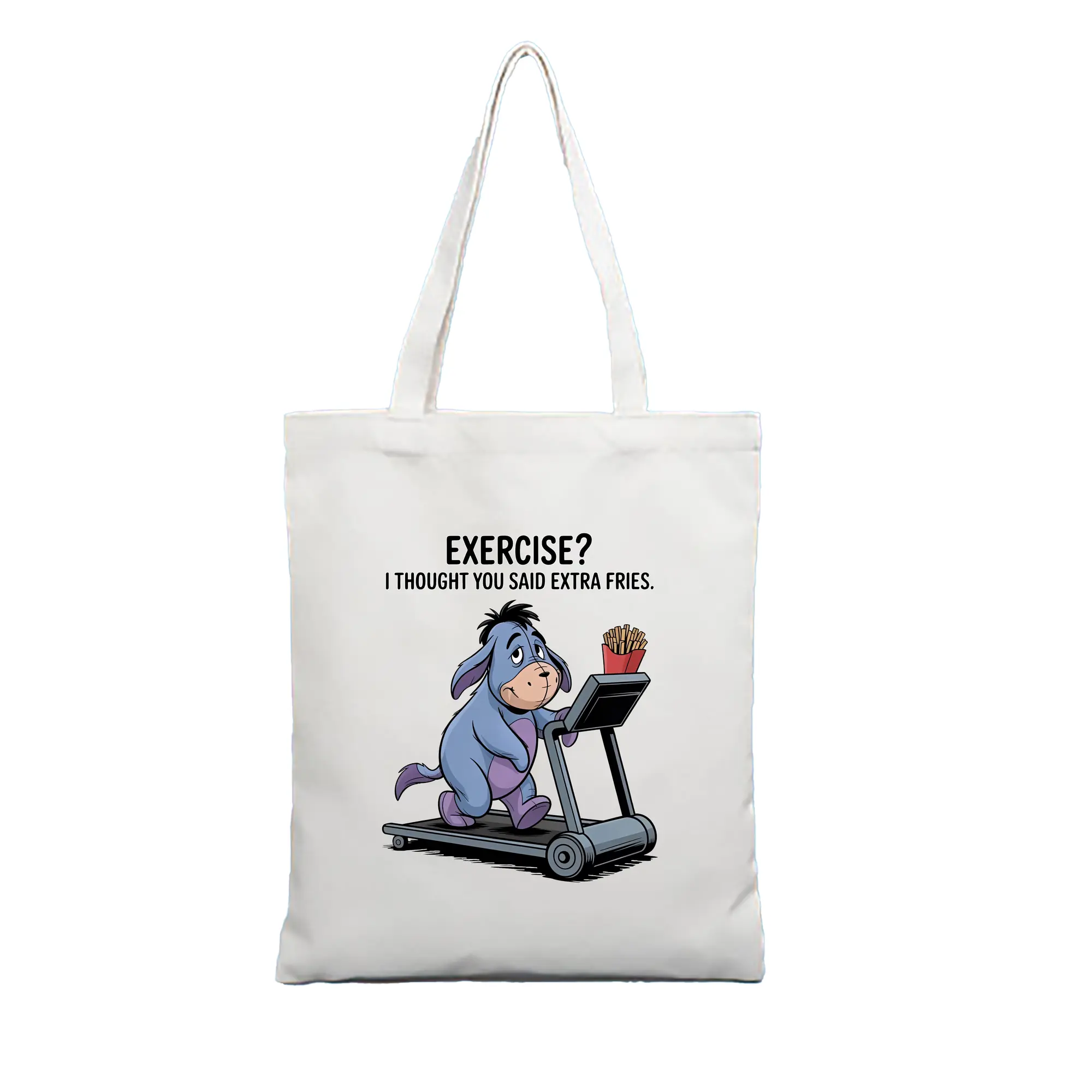 プーさん グッズ イーヨー - 縦型キャンバス手提げバッグ（トートバッグ） ・ キャンバス素材 ・ ショッピング用 ・ 軽量 丈夫 お手入れ簡単