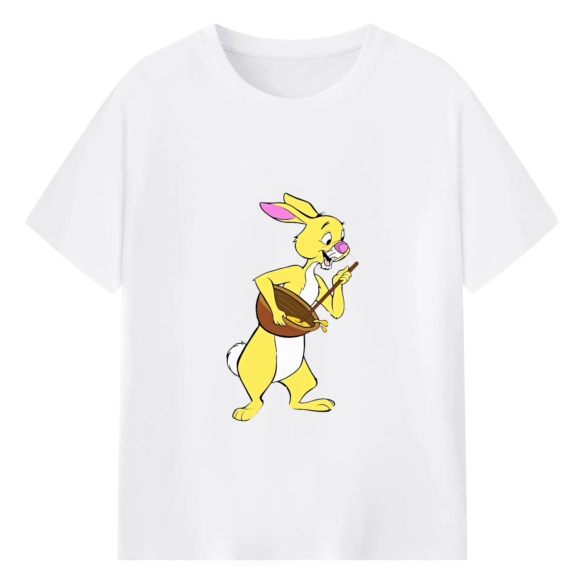 プーさん グッズ ラビット - 綿100％ 半袖Tシャツ ・ フロントプリント ・ 快適 通気性 ・ 日常使い 散歩 スポーツ用