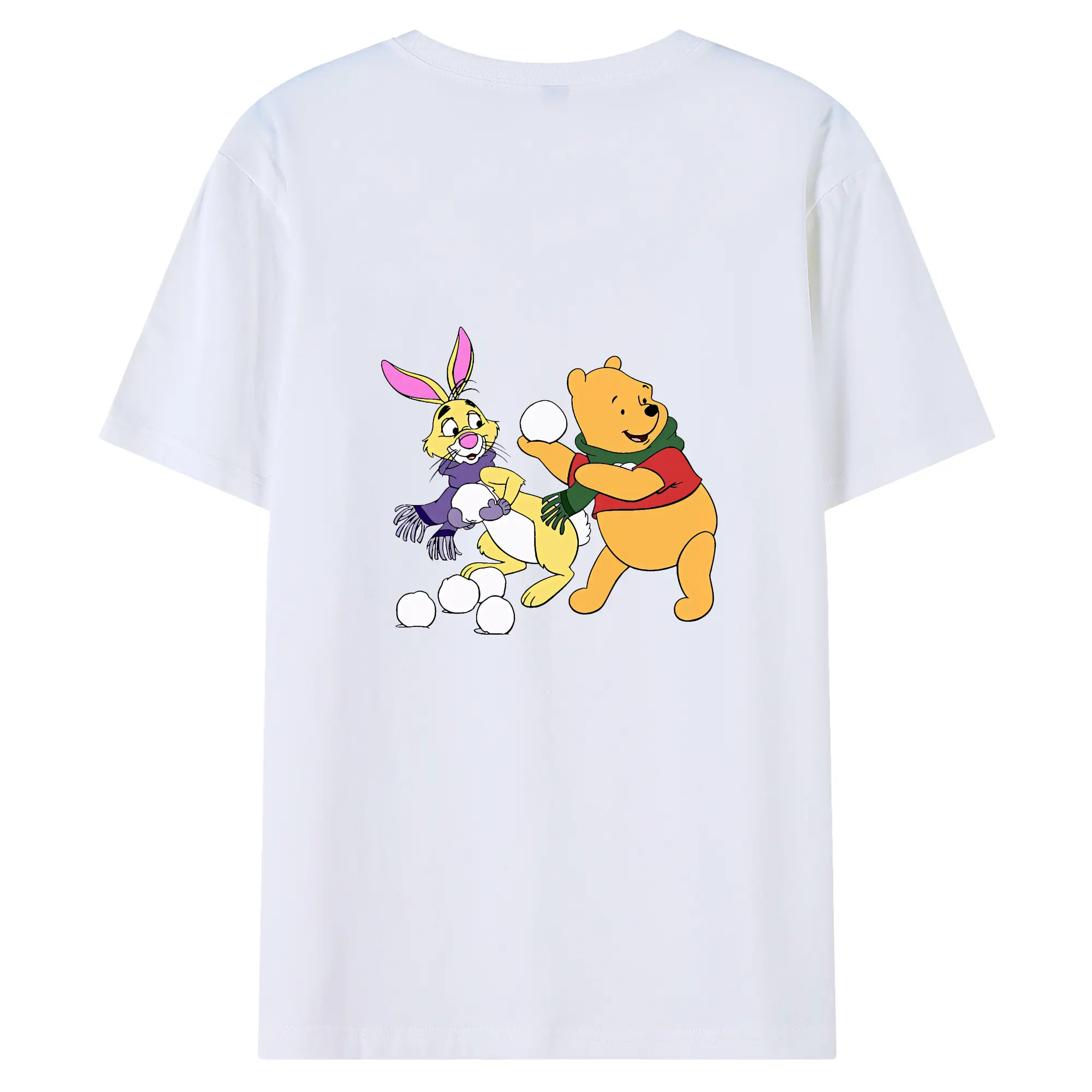 プーさん グッズ ラビット - 綿100％ 半袖Tシャツ ・ バックプリント ・ 快適 通気性 ・ 日常使い 散歩 スポーツ用