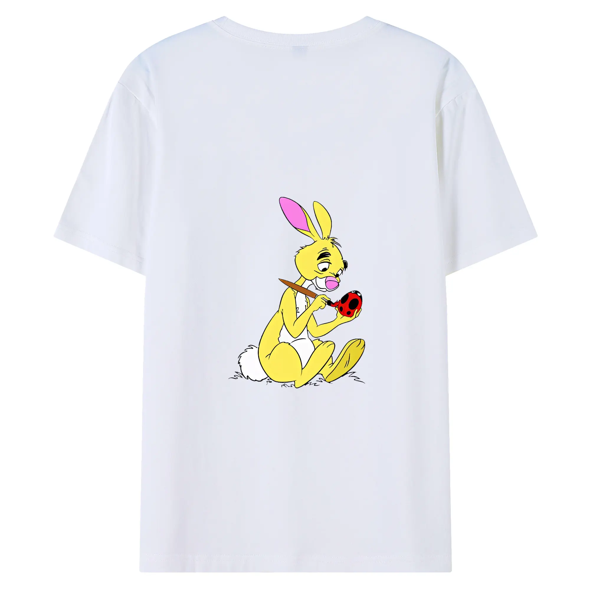 プーさん グッズ ラビット - 綿100％ 半袖Tシャツ ・ バックプリント ・ 快適 通気性 ・ 日常使い 散歩 スポーツ用