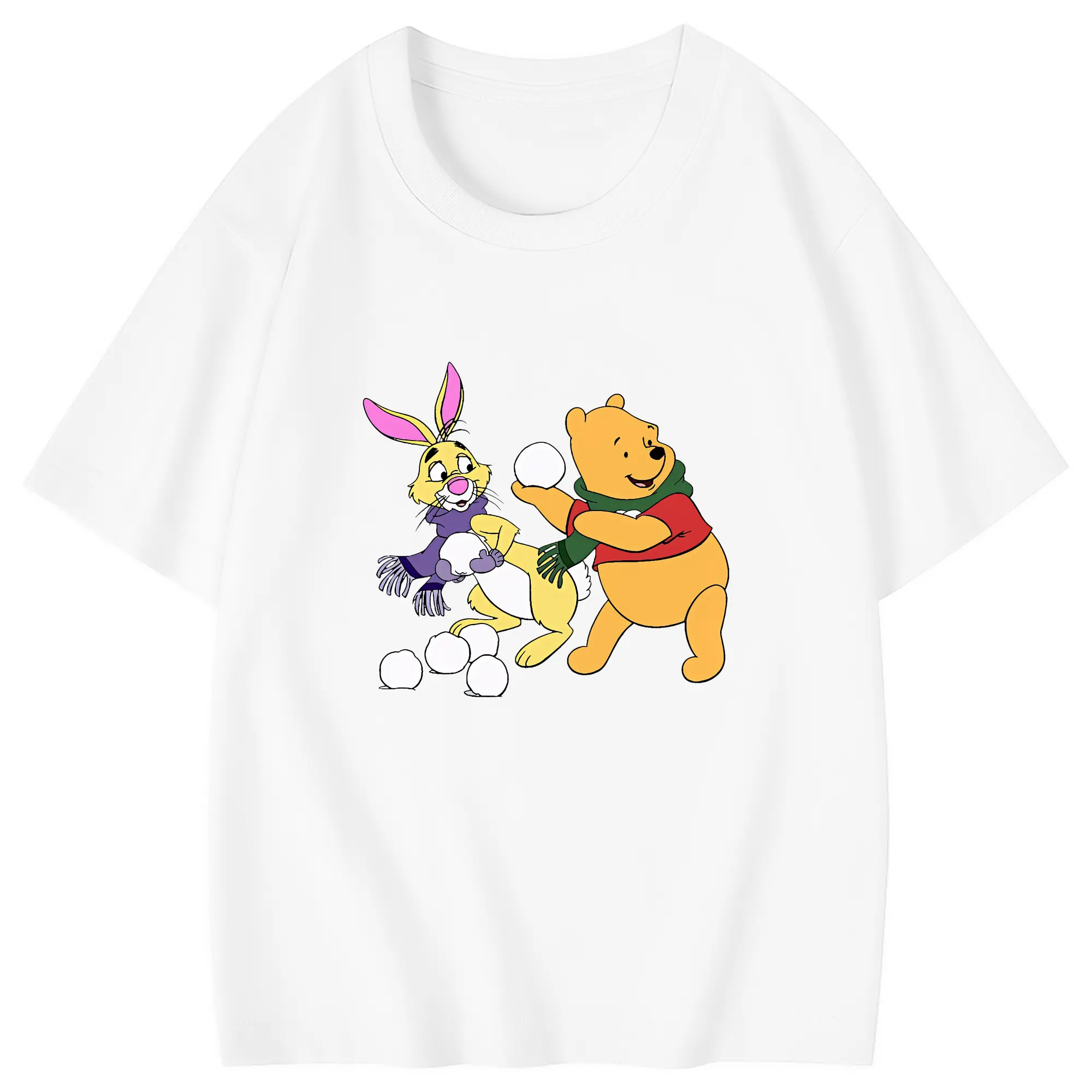 プーさん グッズ ラビット - 綿100％ キッズTシャツ ・ フロントプリント ・ 快適 通気性 ・ スポーツ カジュアル 散歩用