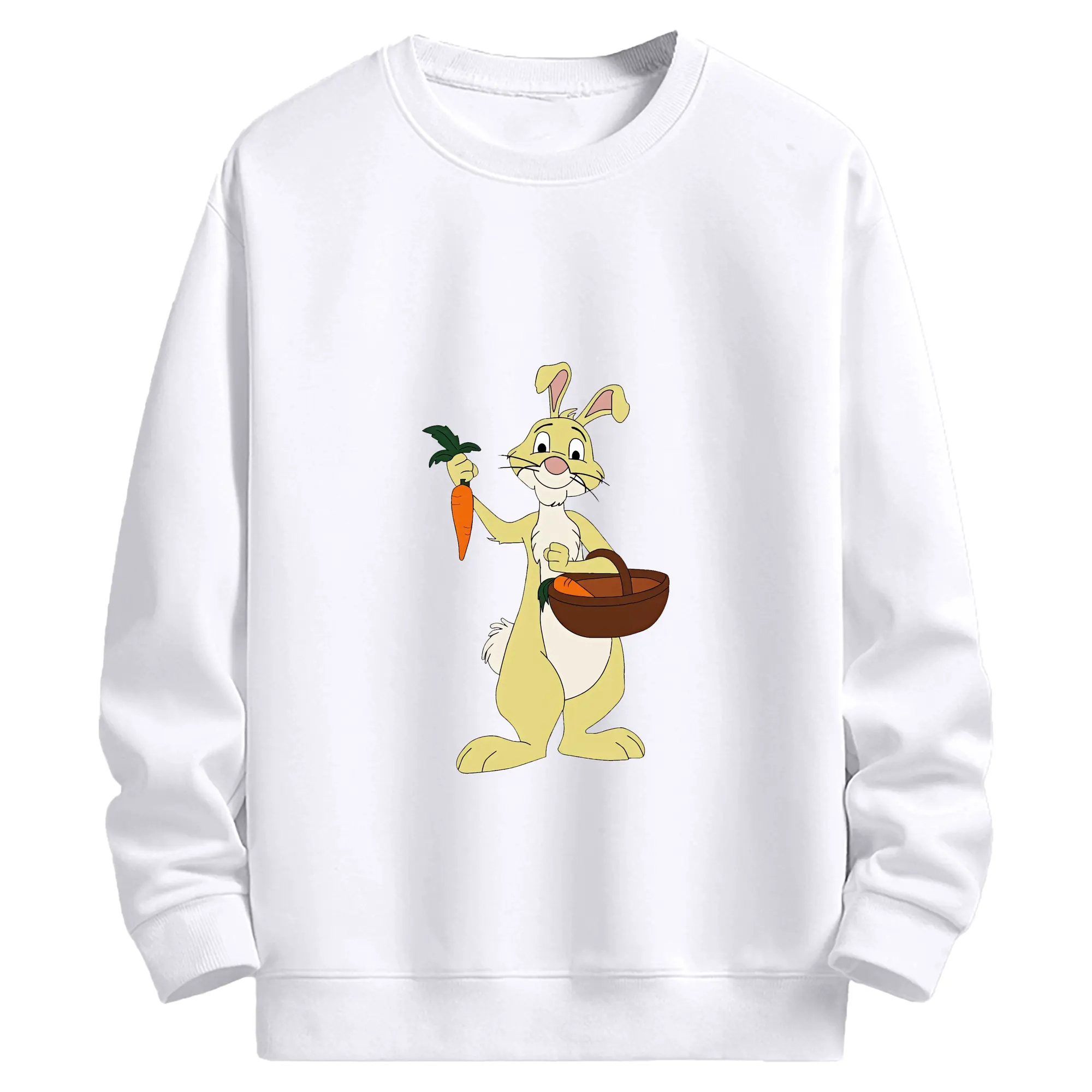 プーさん グッズ ラビット - 高品質 クルーネック スウェット ・ コットン59％ ポリエステル41％ ・ ユニセックス 長袖 トレーナー ・ カジュアル デイリー スポーツ 散歩用