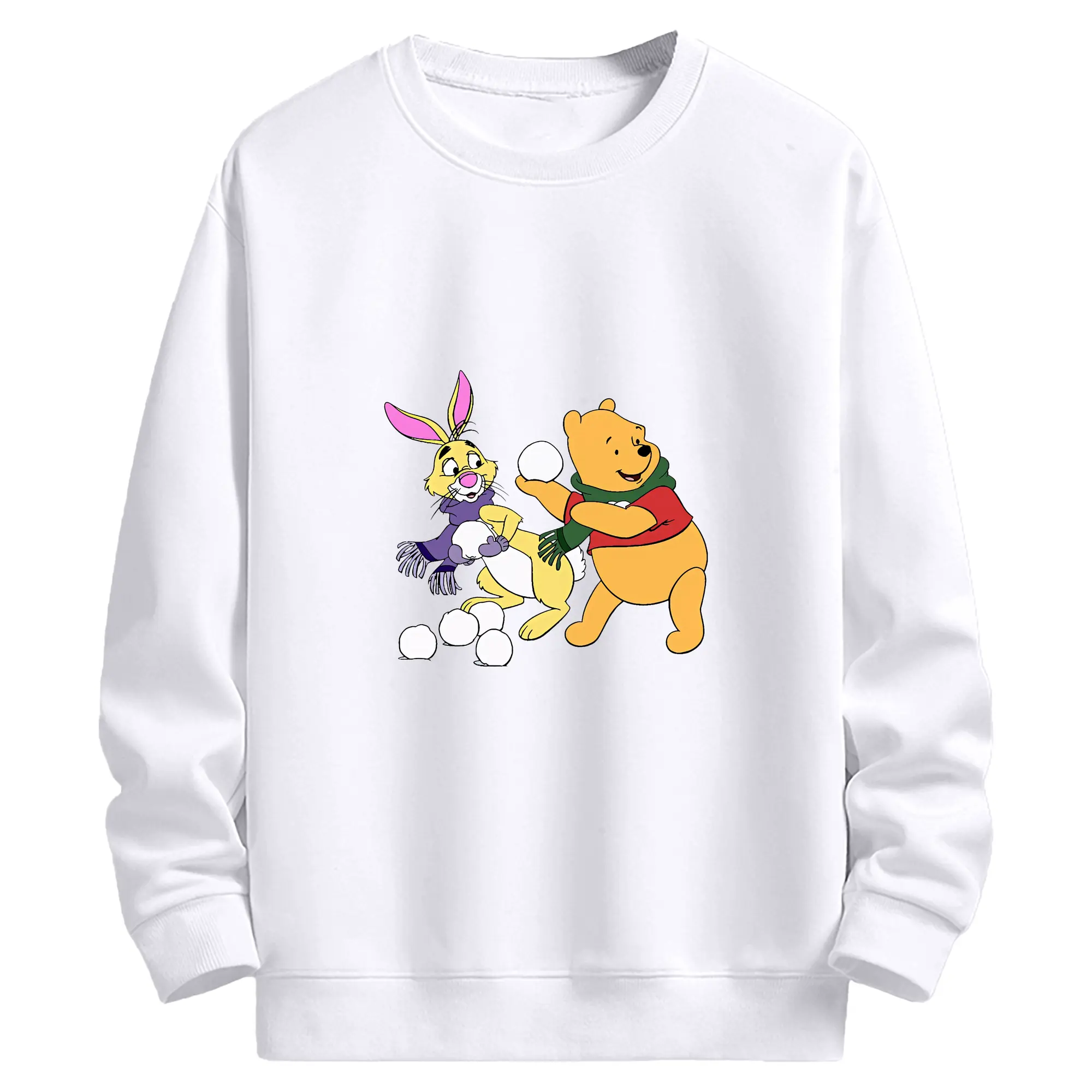 プーさん グッズ ラビット - 高品質 クルーネック スウェット ・ コットン59％ ポリエステル41％ ・ ユニセックス 長袖 トレーナー ・ カジュアル デイリー スポーツ 散歩用