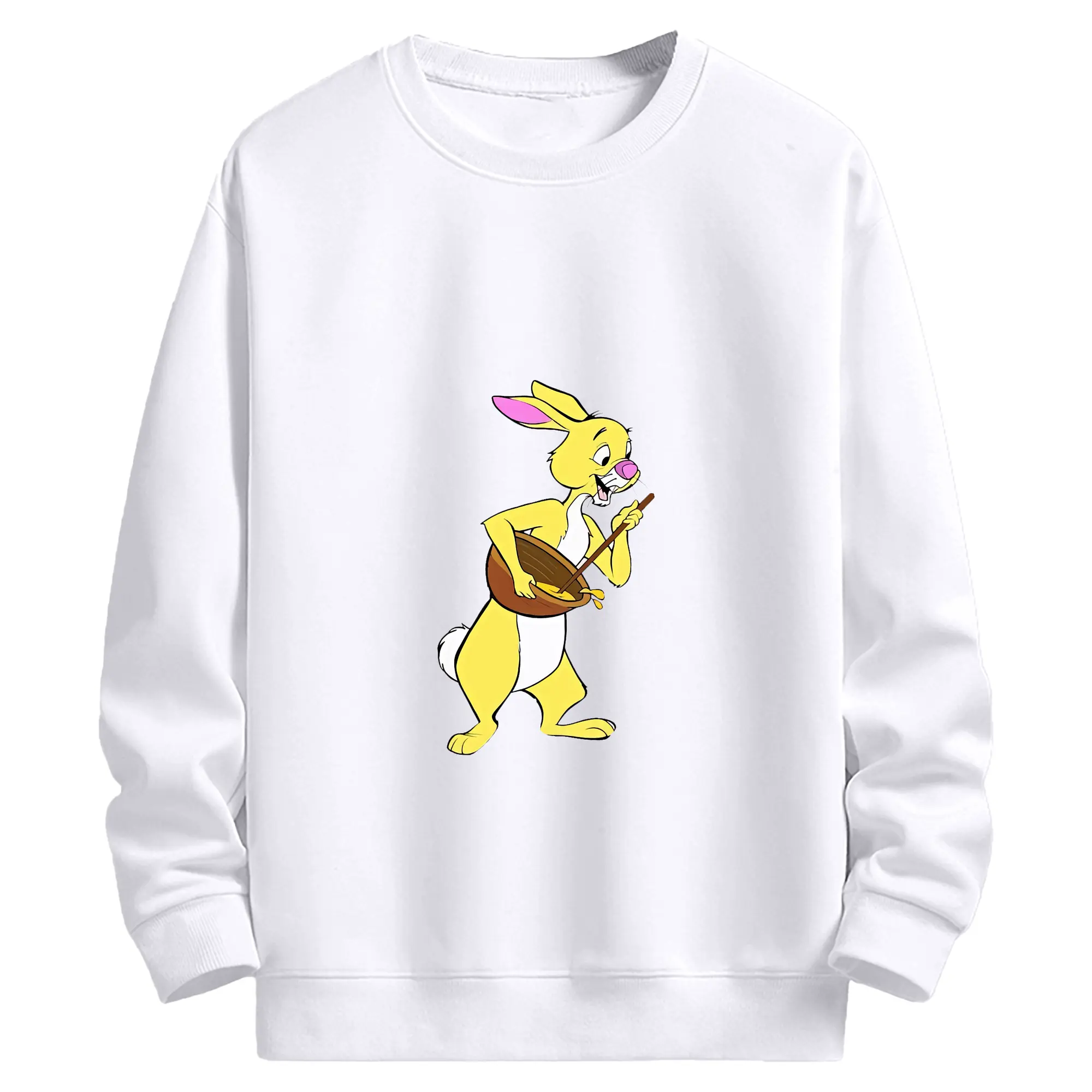 プーさん グッズ ラビット - 高品質 クルーネック スウェット ・ コットン59％ ポリエステル41％ ・ ユニセックス 長袖 トレーナー ・ カジュアル デイリー スポーツ 散歩用
