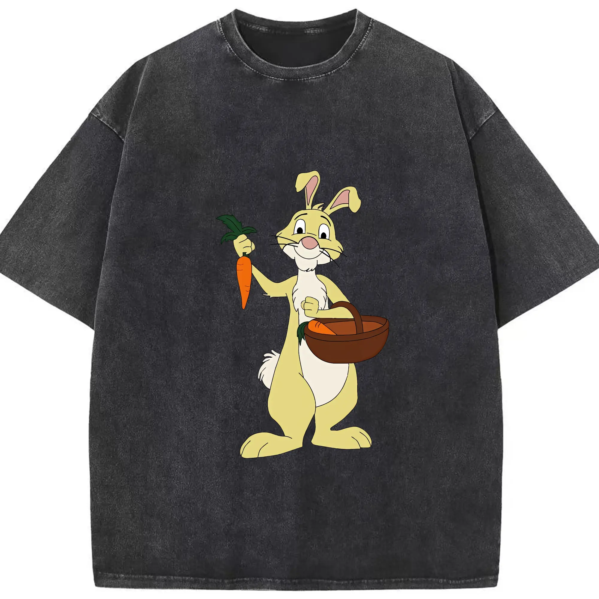 プーさん グッズ ラビット - 綿100％ ヴィンテージ風 半袖Tシャツ ・ フロントプリント ・ 柔らか肌触り ・ 通気性 快適 ・ スポーツ カジュアル 外出用