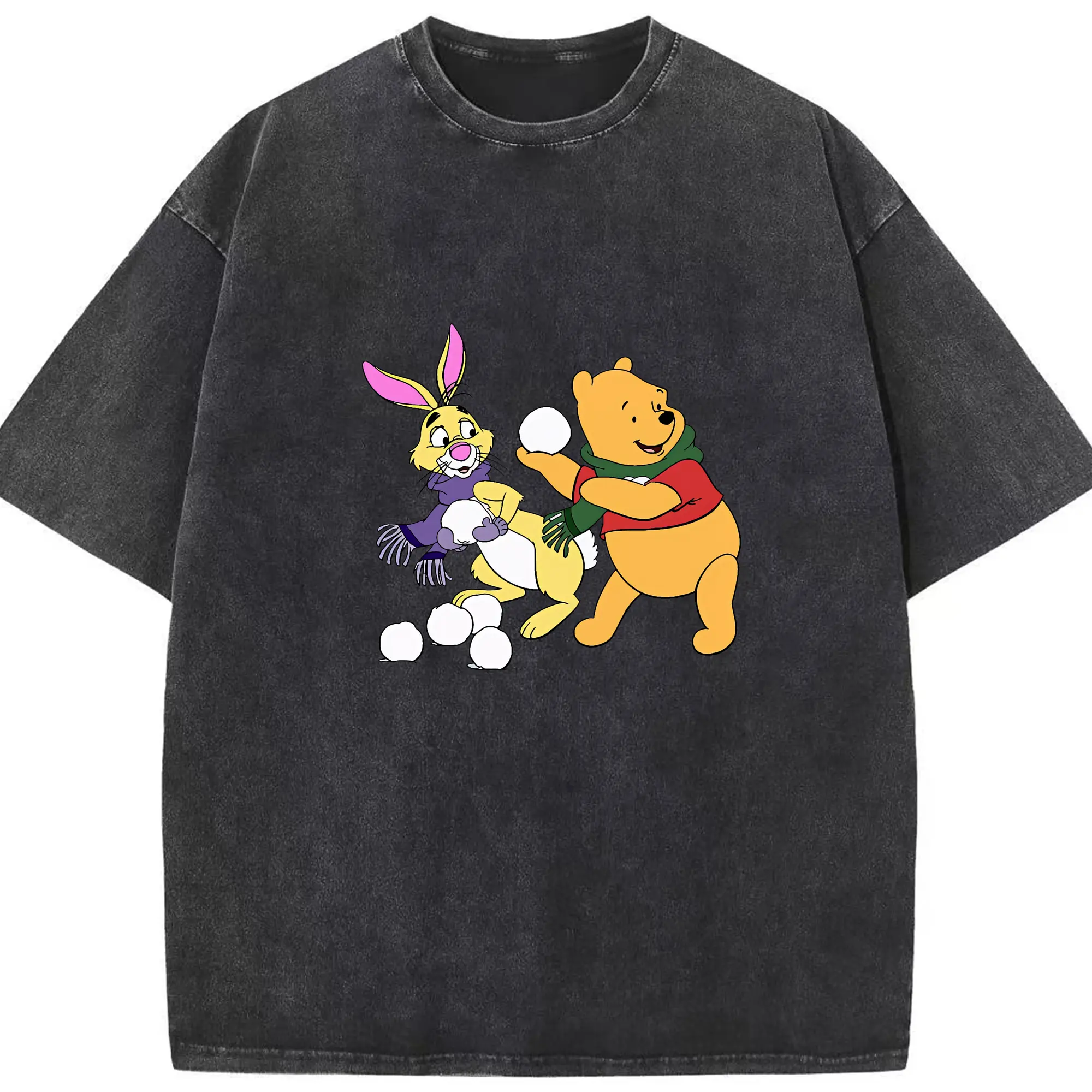 プーさん グッズ ラビット - 綿100％ ヴィンテージ風 半袖Tシャツ ・ フロントプリント ・ 柔らか肌触り ・ 通気性 快適 ・ スポーツ カジュアル 外出用