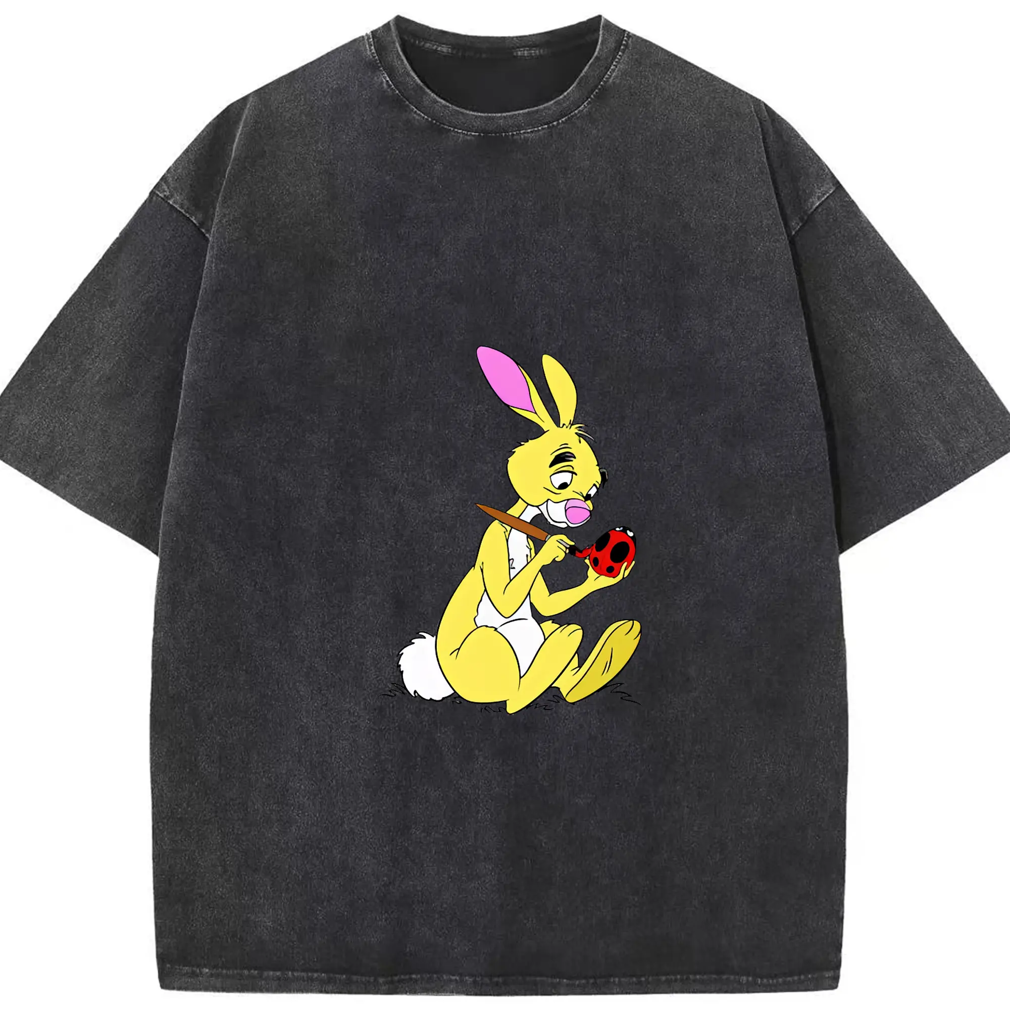 プーさん グッズ ラビット - 綿100％ ヴィンテージ風 半袖Tシャツ ・ フロントプリント ・ 柔らか肌触り ・ 通気性 快適 ・ スポーツ カジュアル 外出用