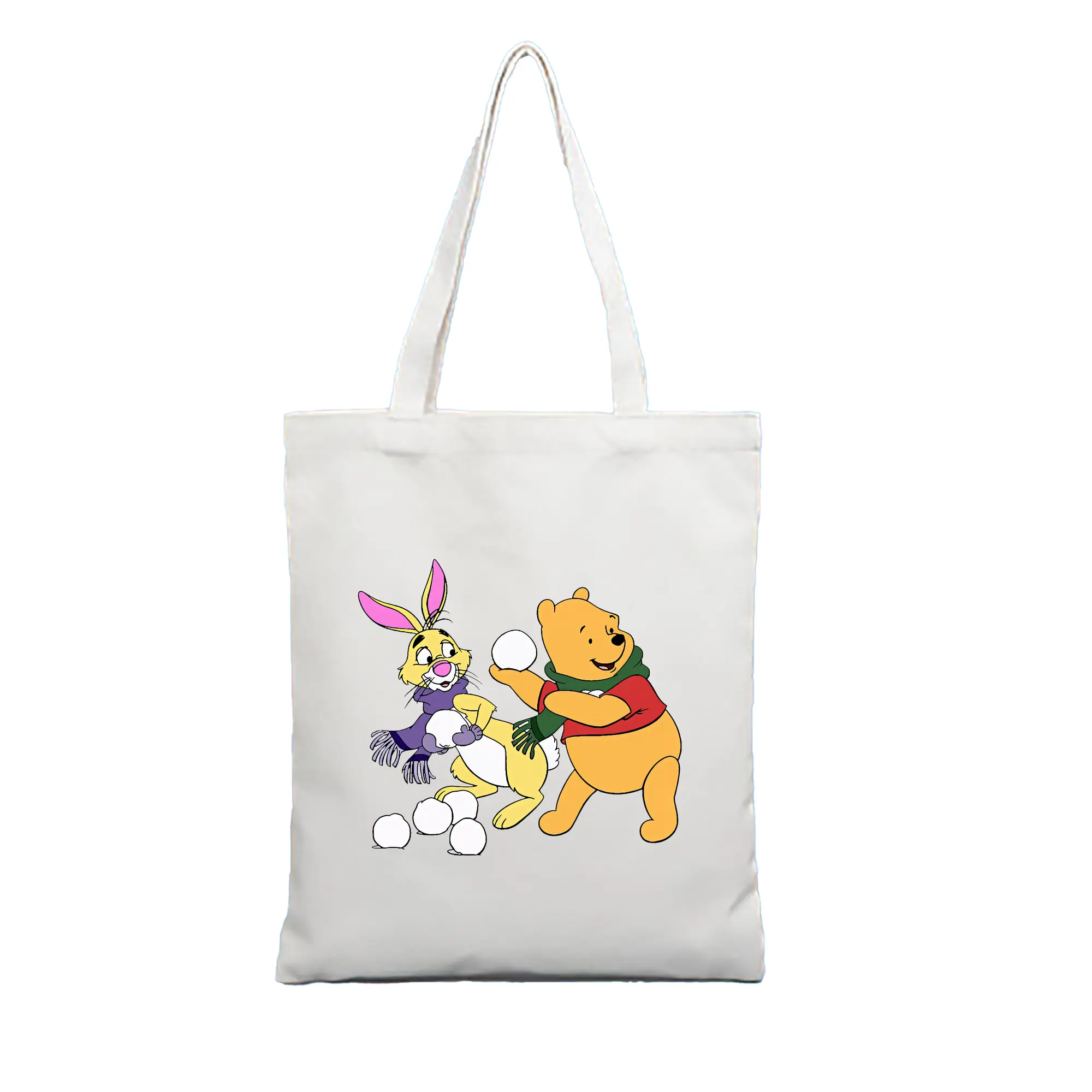 プーさん グッズ ラビット - 縦型キャンバス手提げバッグ（トートバッグ） ・ キャンバス素材 ・ ショッピング用 ・ 軽量 丈夫 お手入れ簡単