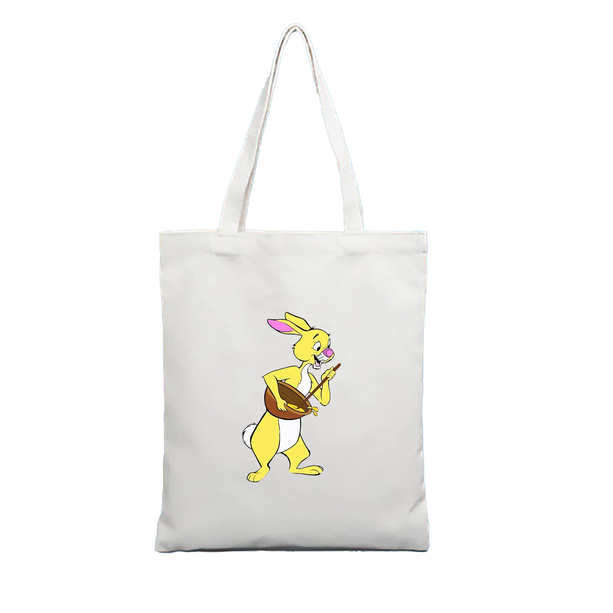 プーさん グッズ ラビット - 縦型キャンバス手提げバッグ（トートバッグ） ・ キャンバス素材 ・ ショッピング用 ・ 軽量 丈夫 お手入れ簡単