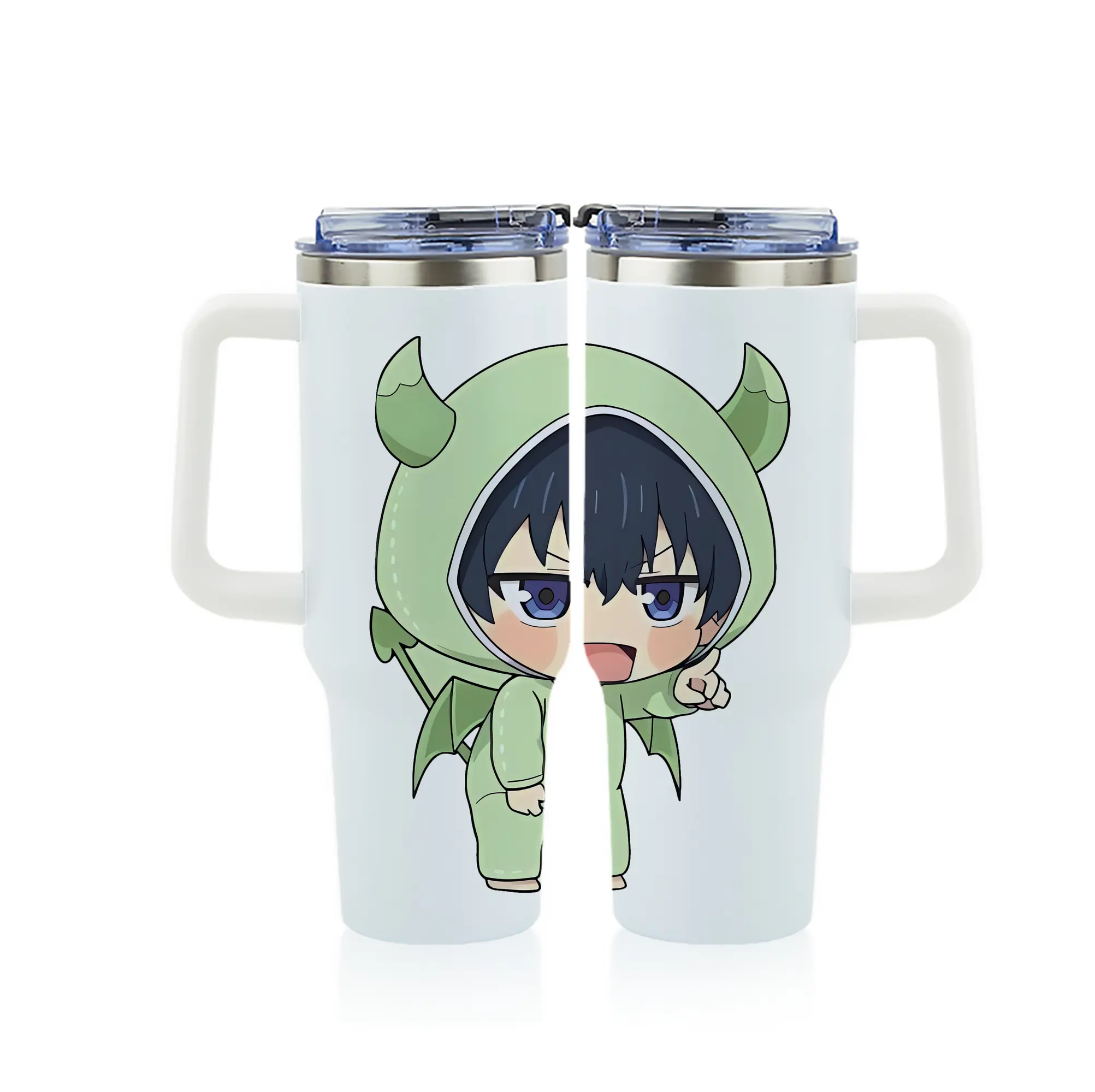 ブルーロック グッズ 潔 世一 - 1200mL フルプリント車用タンブラー ・ 304ステンレス 内側 ・ 201ステンレス 外側 ・ 保温 保冷 ・ 通勤 ドライブ アウトドア用