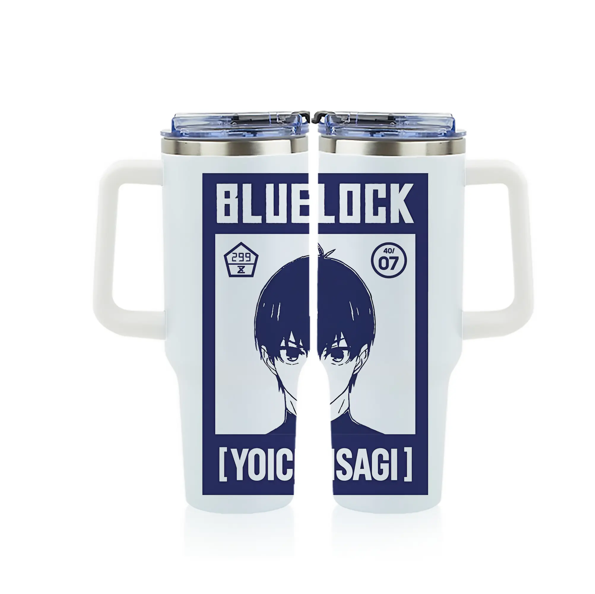 ブルーロック グッズ 潔 世一 - 1200mL フルプリント車用タンブラー ・ 304ステンレス 内側 ・ 201ステンレス 外側 ・ 保温 保冷 ・ 通勤 ドライブ アウトドア用