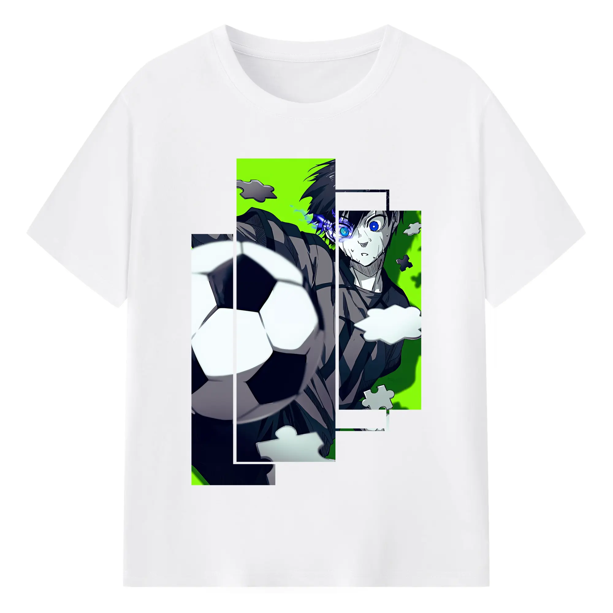 ブルーロック グッズ 潔 世一 - 綿100％ 半袖Tシャツ ・ フロントプリント ・ 快適 通気性 ・ 日常使い 散歩 スポーツ用