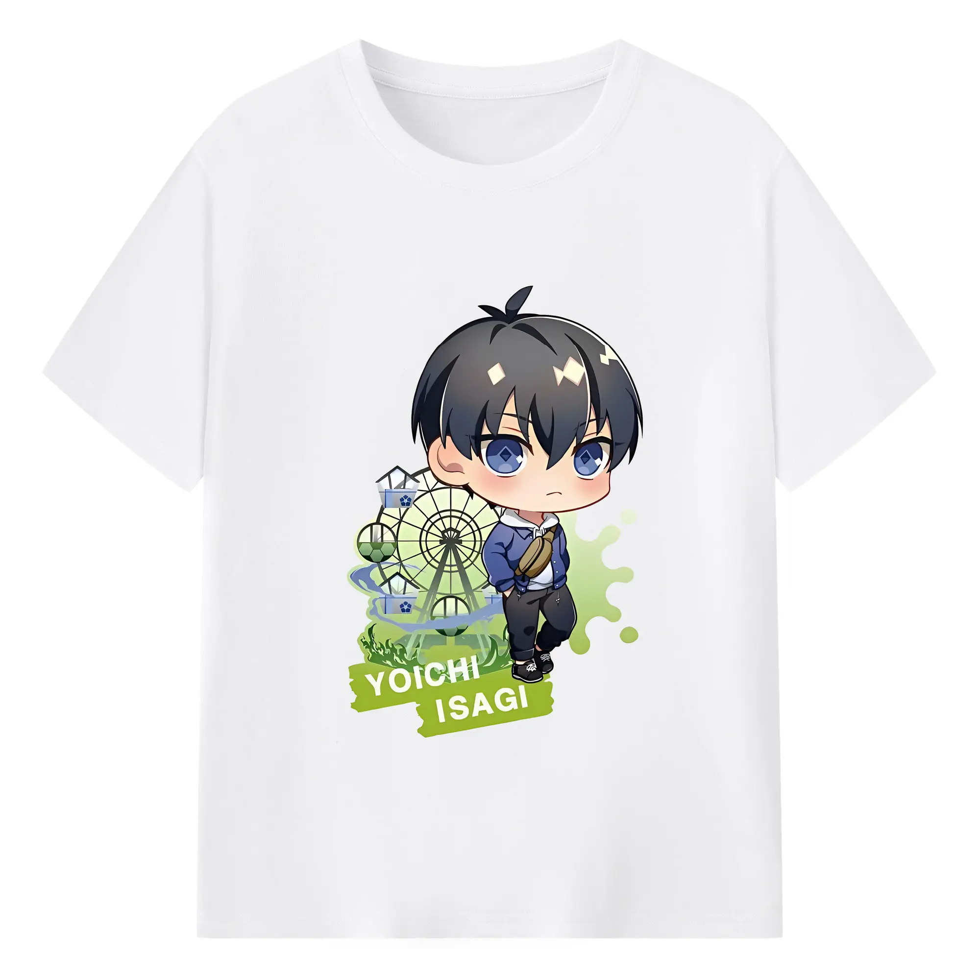 ブルーロック グッズ 潔 世一 - 綿100％ 半袖Tシャツ ・ フロントプリント ・ 快適 通気性 ・ 日常使い 散歩 スポーツ用