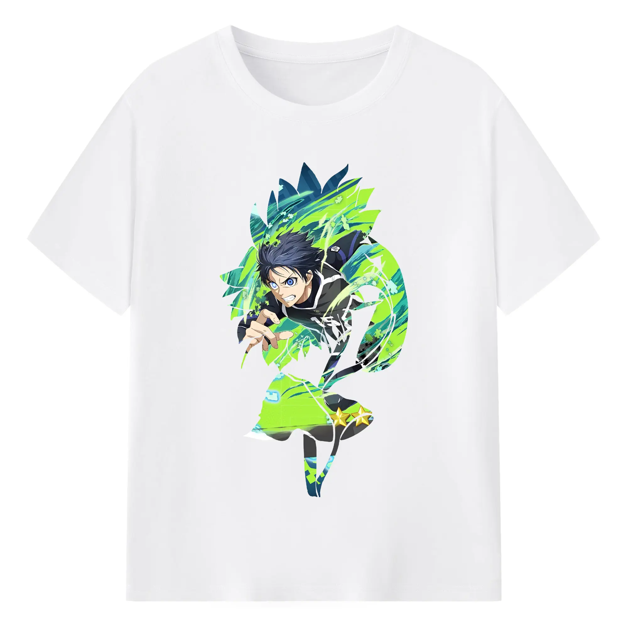 ブルーロック グッズ 潔 世一 - 綿100％ 半袖Tシャツ ・ フロントプリント ・ 快適 通気性 ・ 日常使い 散歩 スポーツ用