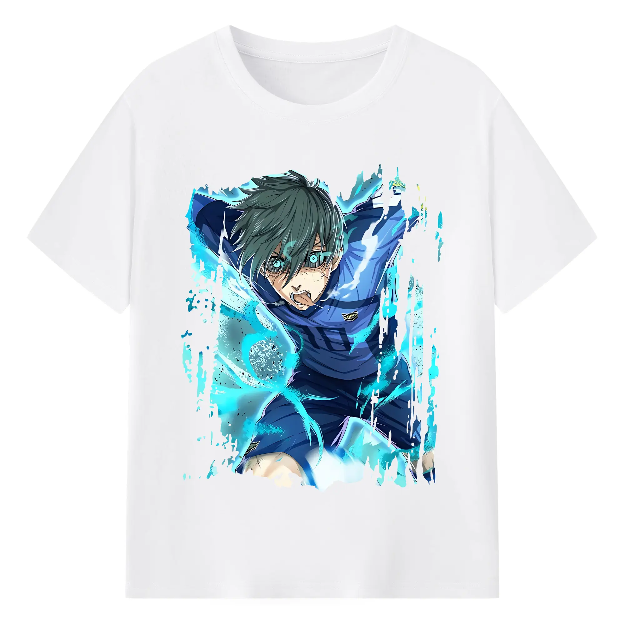 ブルーロック グッズ 潔 世一 - 綿100％ 半袖Tシャツ ・ フロントプリント ・ 快適 通気性 ・ 日常使い 散歩 スポーツ用