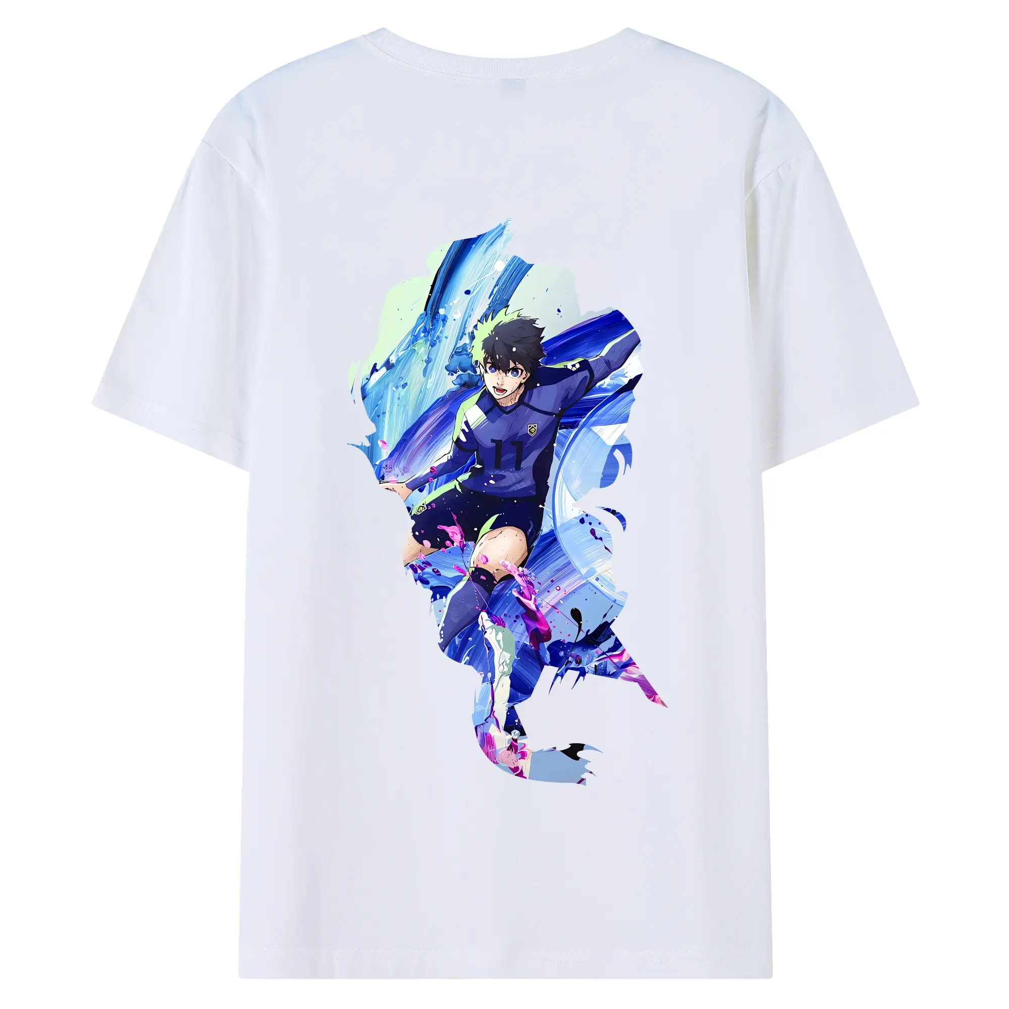 ブルーロック グッズ 潔 世一 - 綿100％ 半袖Tシャツ ・ バックプリント ・ 快適 通気性 ・ 日常使い 散歩 スポーツ用