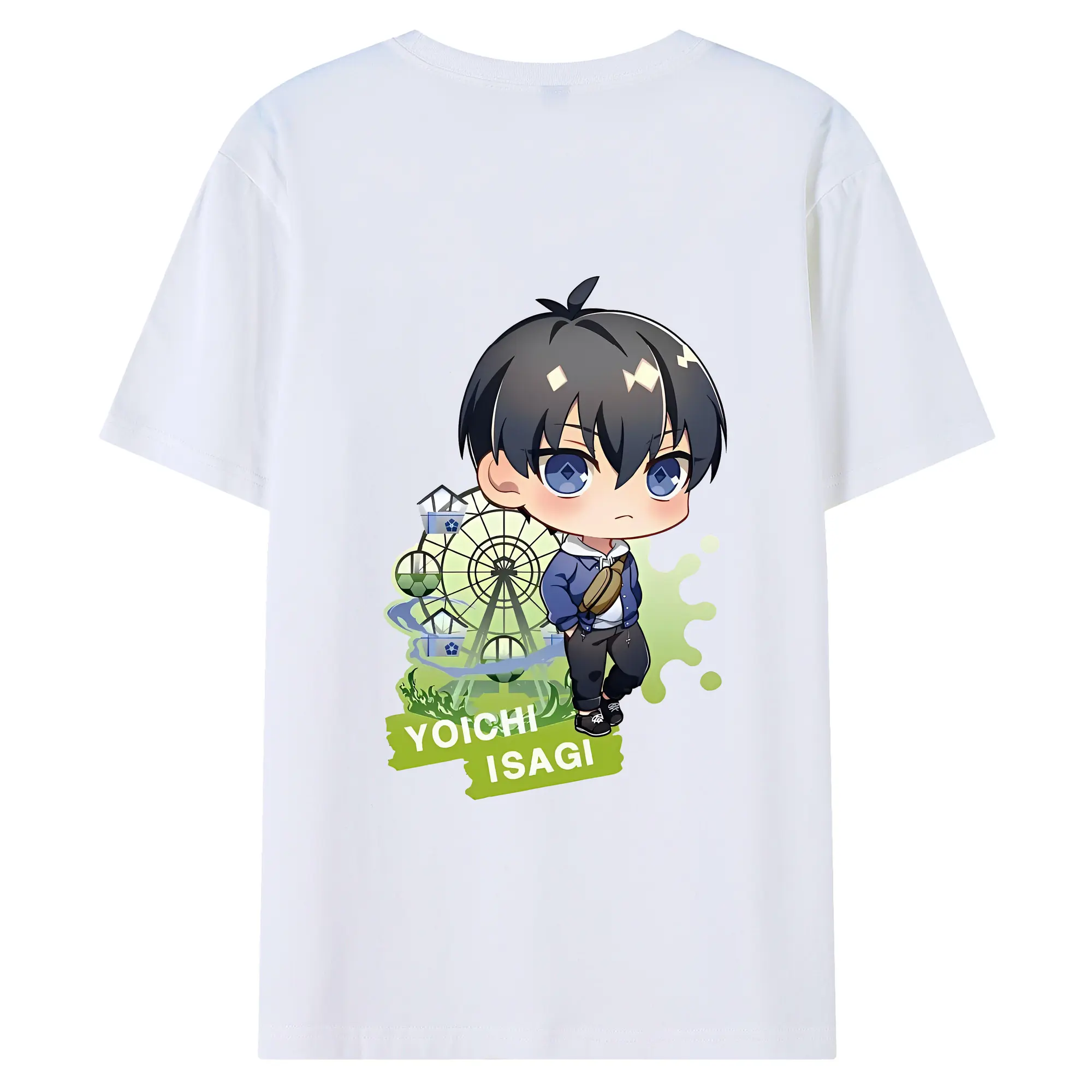 ブルーロック グッズ 潔 世一 - 綿100％ 半袖Tシャツ ・ バックプリント ・ 快適 通気性 ・ 日常使い 散歩 スポーツ用