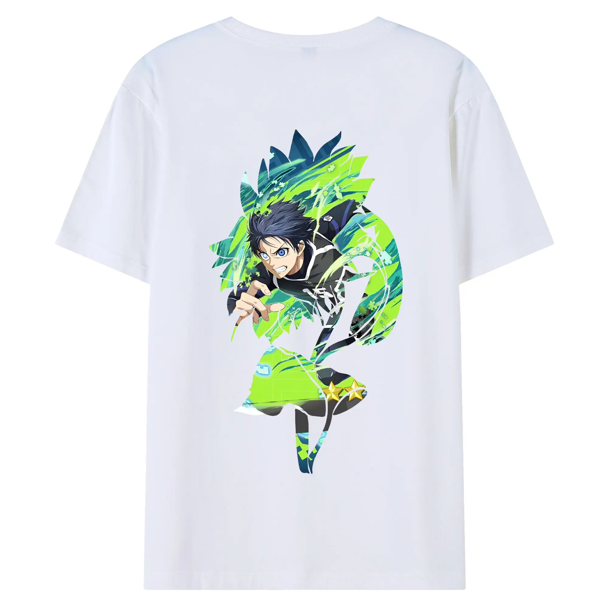 ブルーロック グッズ 潔 世一 - 綿100％ 半袖Tシャツ ・ バックプリント ・ 快適 通気性 ・ 日常使い 散歩 スポーツ用