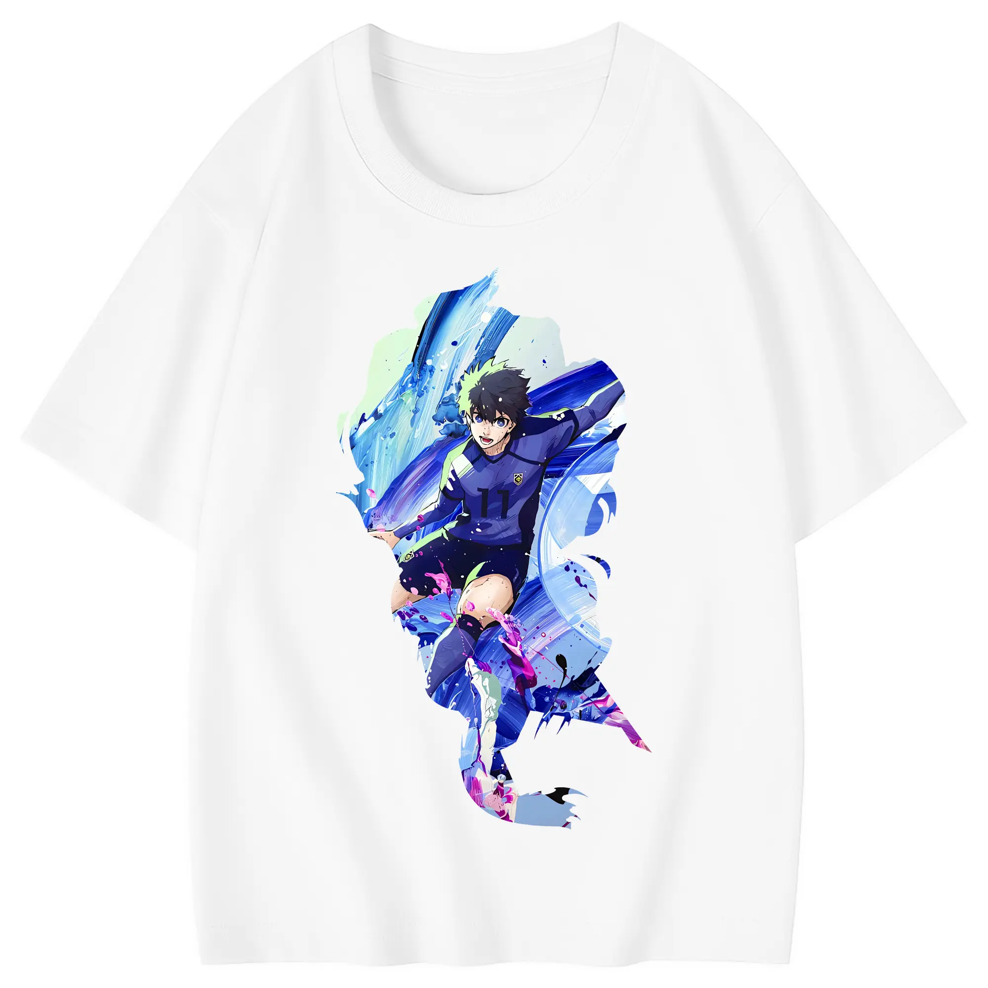 ブルーロック グッズ 潔 世一 - 綿100％ キッズTシャツ ・ フロントプリント ・ 快適 通気性 ・ スポーツ カジュアル 散歩用