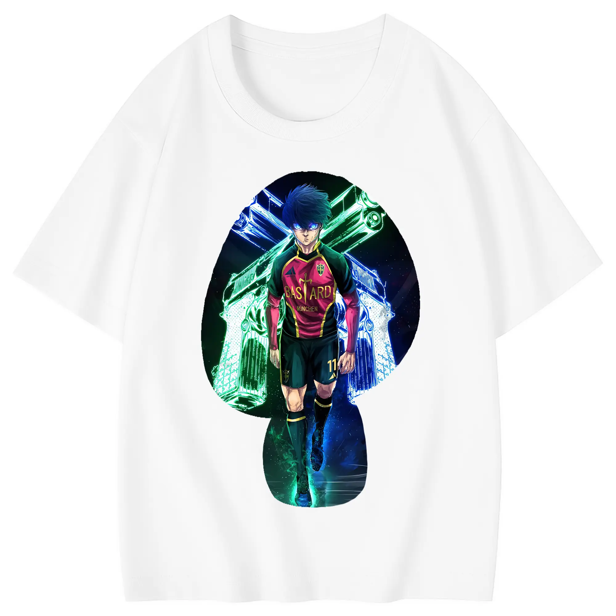 ブルーロック グッズ 潔 世一 - 綿100％ キッズTシャツ ・ フロントプリント ・ 快適 通気性 ・ スポーツ カジュアル 散歩用