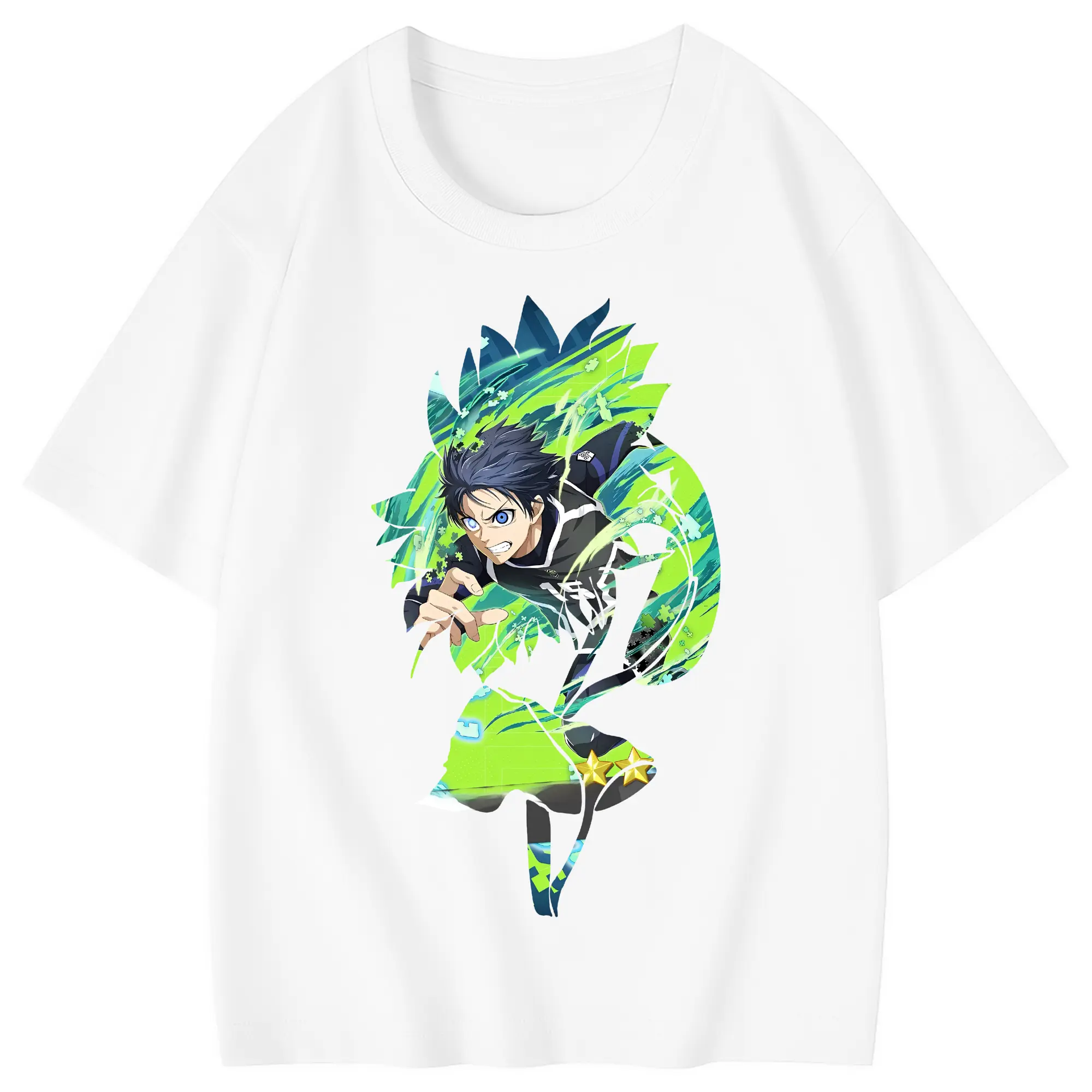 ブルーロック グッズ 潔 世一 - 綿100％ キッズTシャツ ・ フロントプリント ・ 快適 通気性 ・ スポーツ カジュアル 散歩用