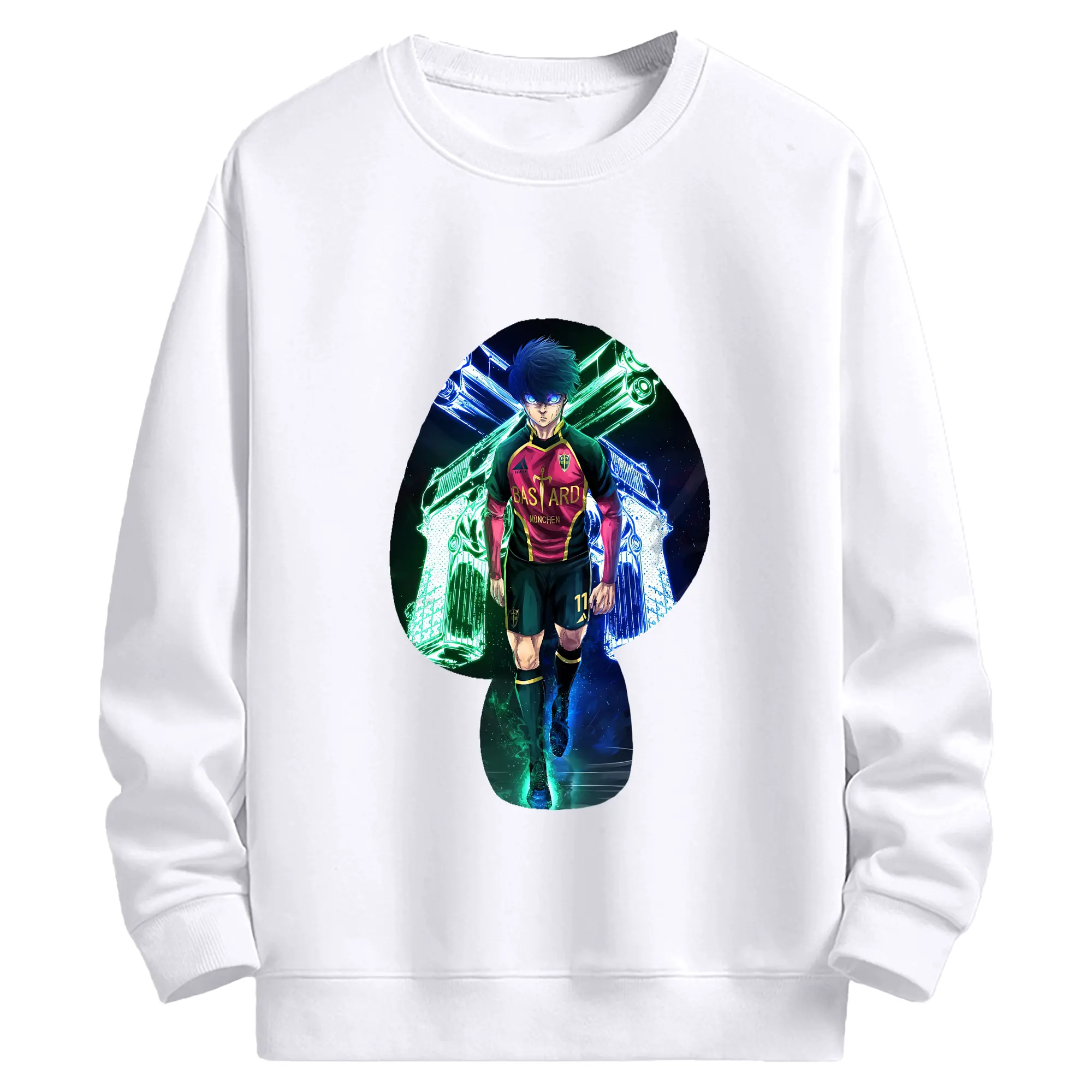 ブルーロック グッズ 潔 世一 - 高品質 クルーネック スウェット ・ コットン59％ ポリエステル41％ ・ ユニセックス 長袖 トレーナー ・ カジュアル デイリー スポーツ 散歩用