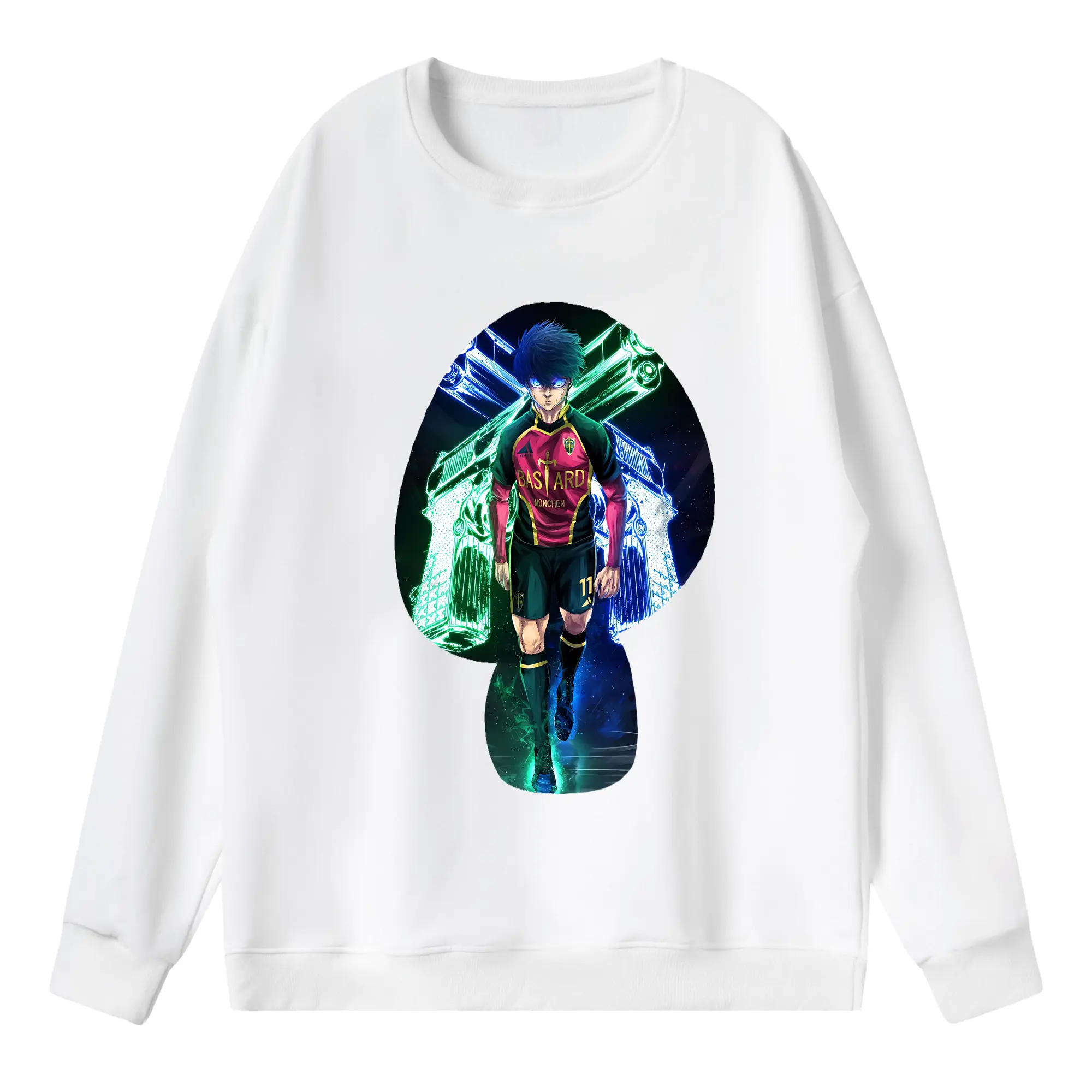 ブルーロック グッズ 潔 世一 - 薄手 クルーネック スウェット 裏毛260g · ポリエステル 春秋向け カジュアル 男女兼用 · トレーナー デイリー スポーツ 散歩に最適