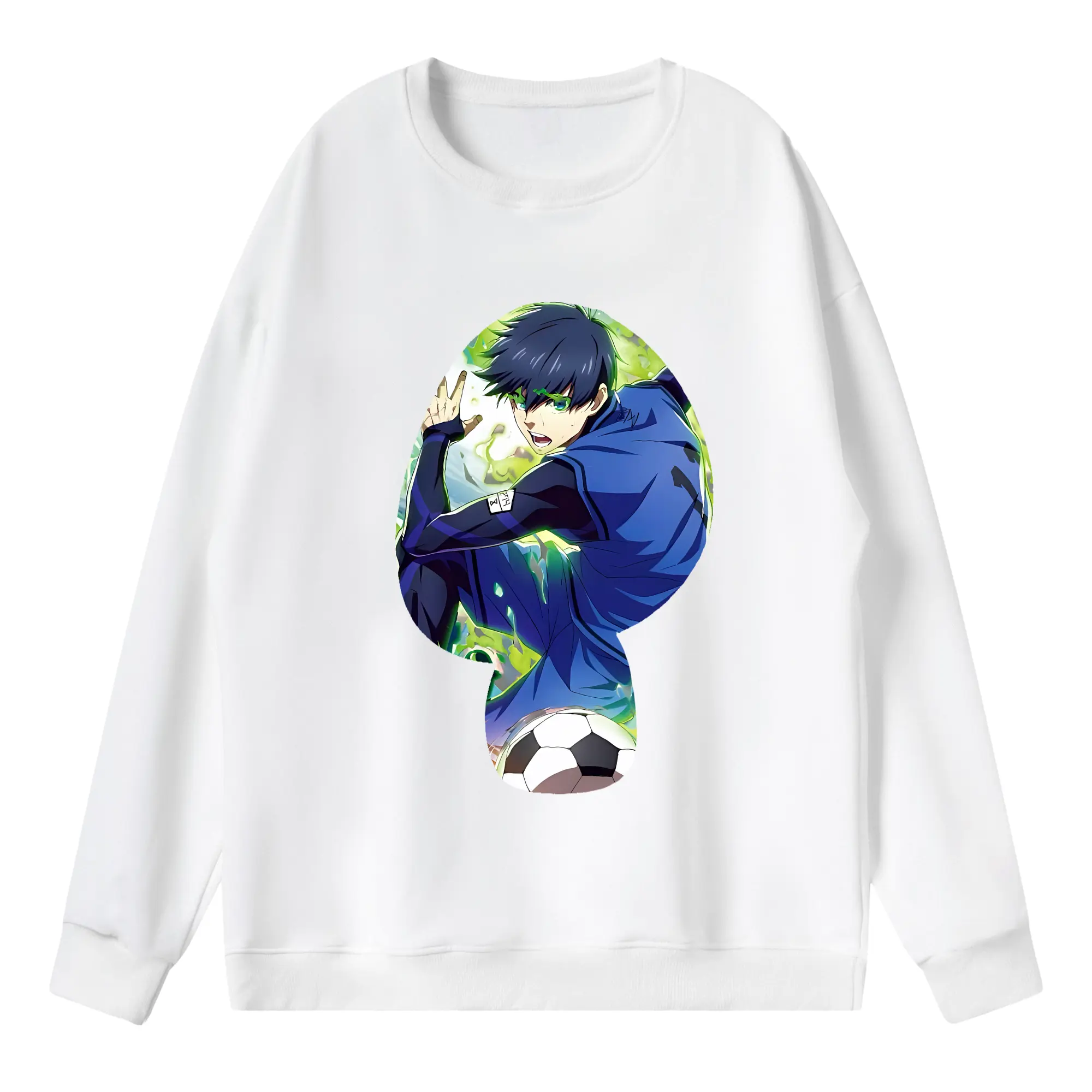 ブルーロック グッズ 潔 世一 - 薄手 クルーネック スウェット 裏毛260g · ポリエステル 春秋向け カジュアル 男女兼用 · トレーナー デイリー スポーツ 散歩に最適