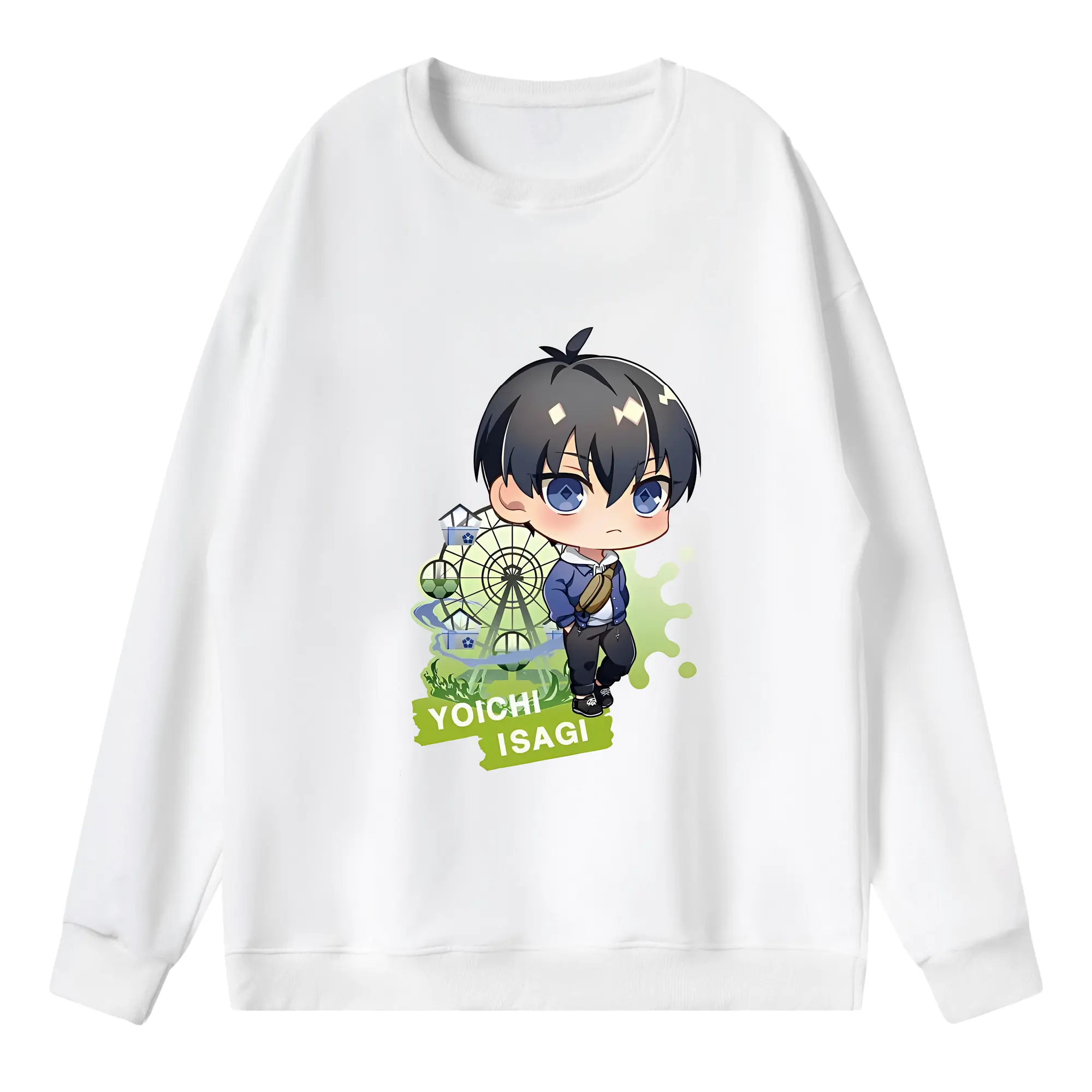 ブルーロック グッズ 潔 世一 - 薄手 クルーネック スウェット 裏毛260g · ポリエステル 春秋向け カジュアル 男女兼用 · トレーナー デイリー スポーツ 散歩に最適