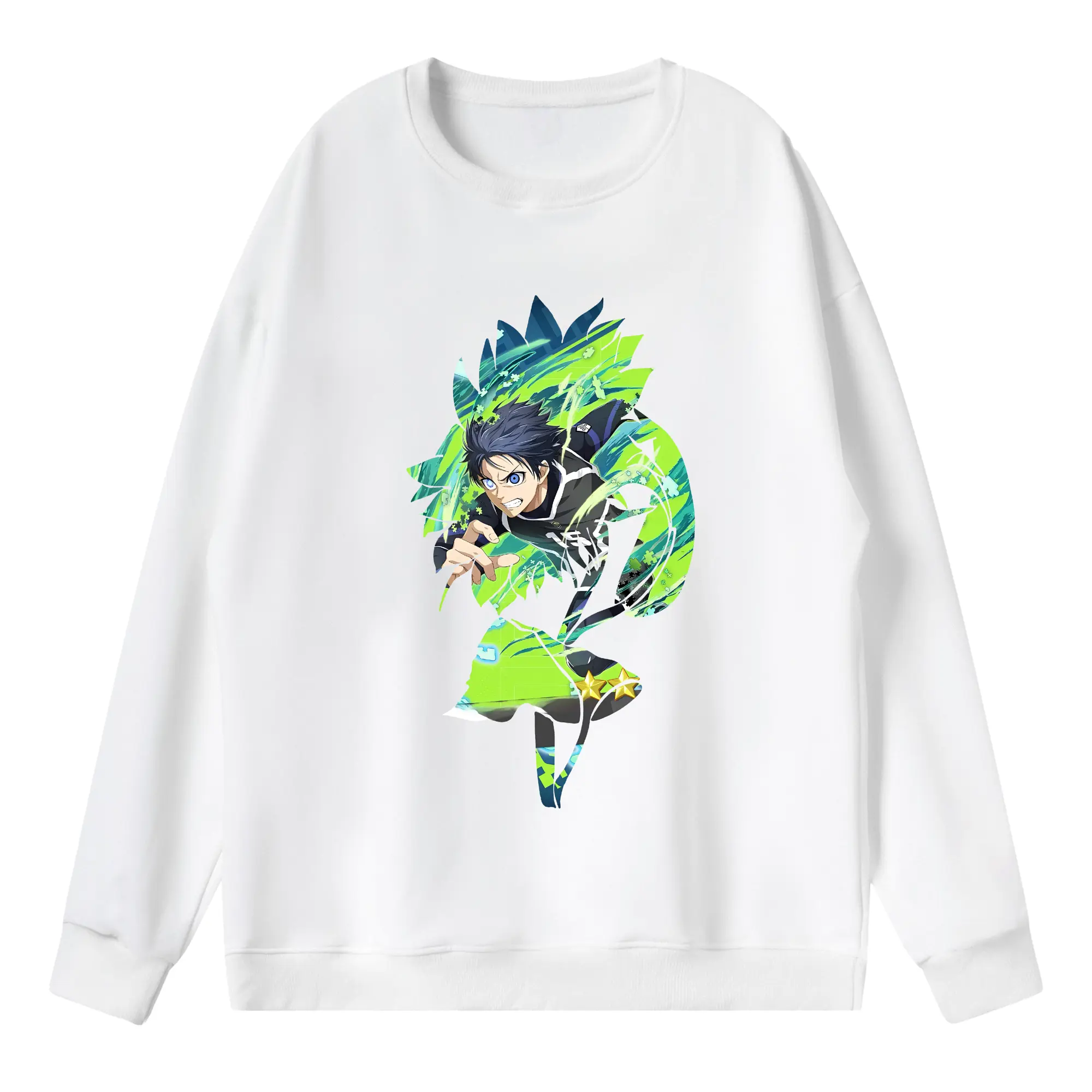 ブルーロック グッズ 潔 世一 - 薄手 クルーネック スウェット 裏毛260g · ポリエステル 春秋向け カジュアル 男女兼用 · トレーナー デイリー スポーツ 散歩に最適