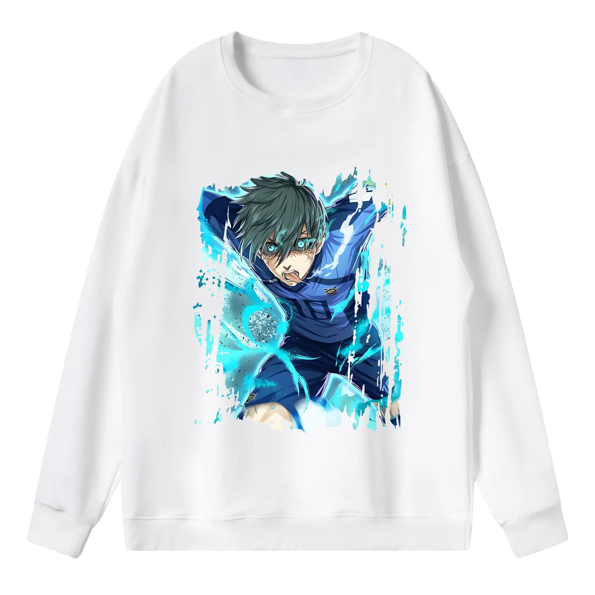 ブルーロック グッズ 潔 世一 - 薄手 クルーネック スウェット 裏毛260g · ポリエステル 春秋向け カジュアル 男女兼用 · トレーナー デイリー スポーツ 散歩に最適