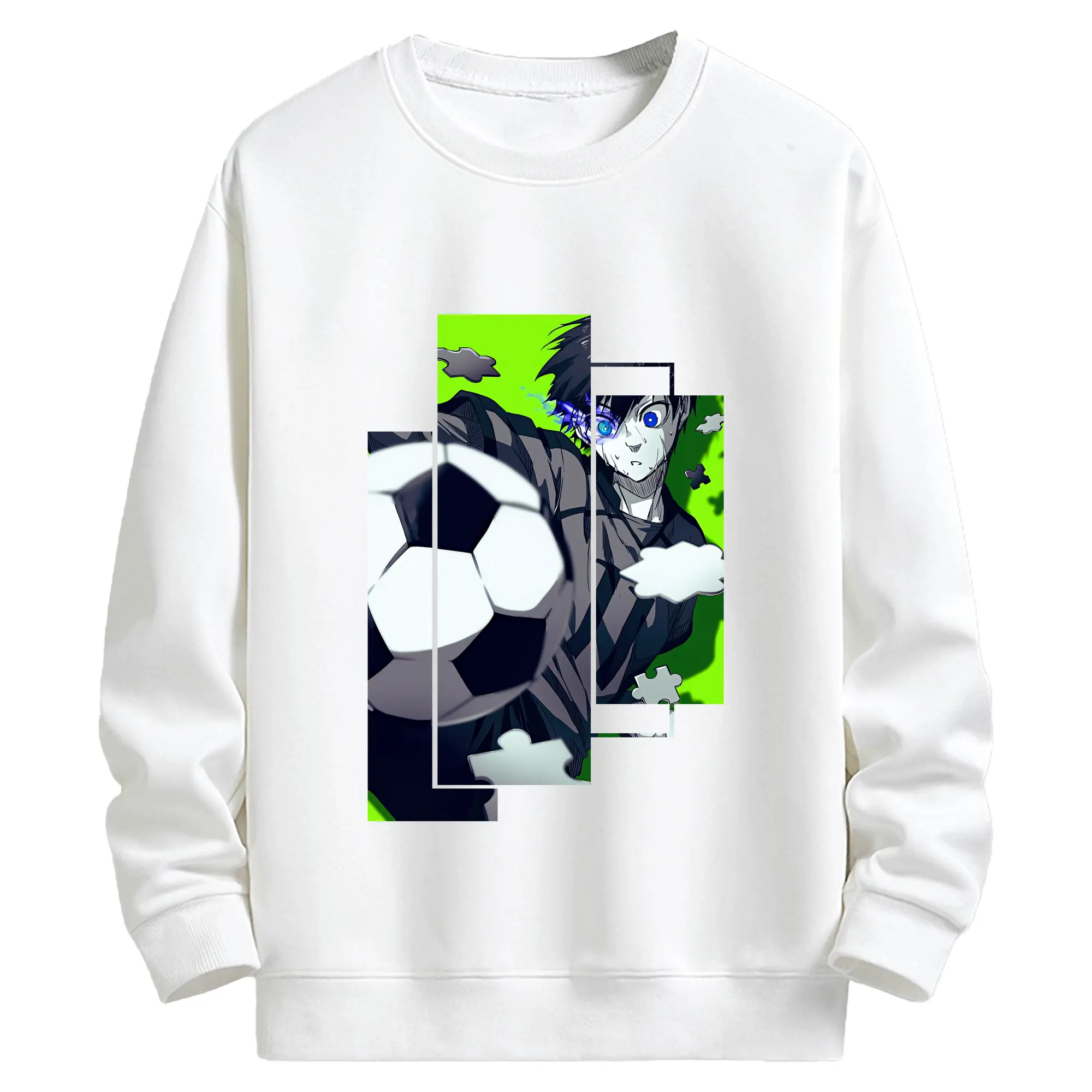 ブルーロック グッズ 潔 世一 - キッズ クルーネックスウェットシャツ ・ フロントプリント ・ 綿80％ ポリエステル20％ ・ 快適 通学 スポーツ 日常使い お散歩用