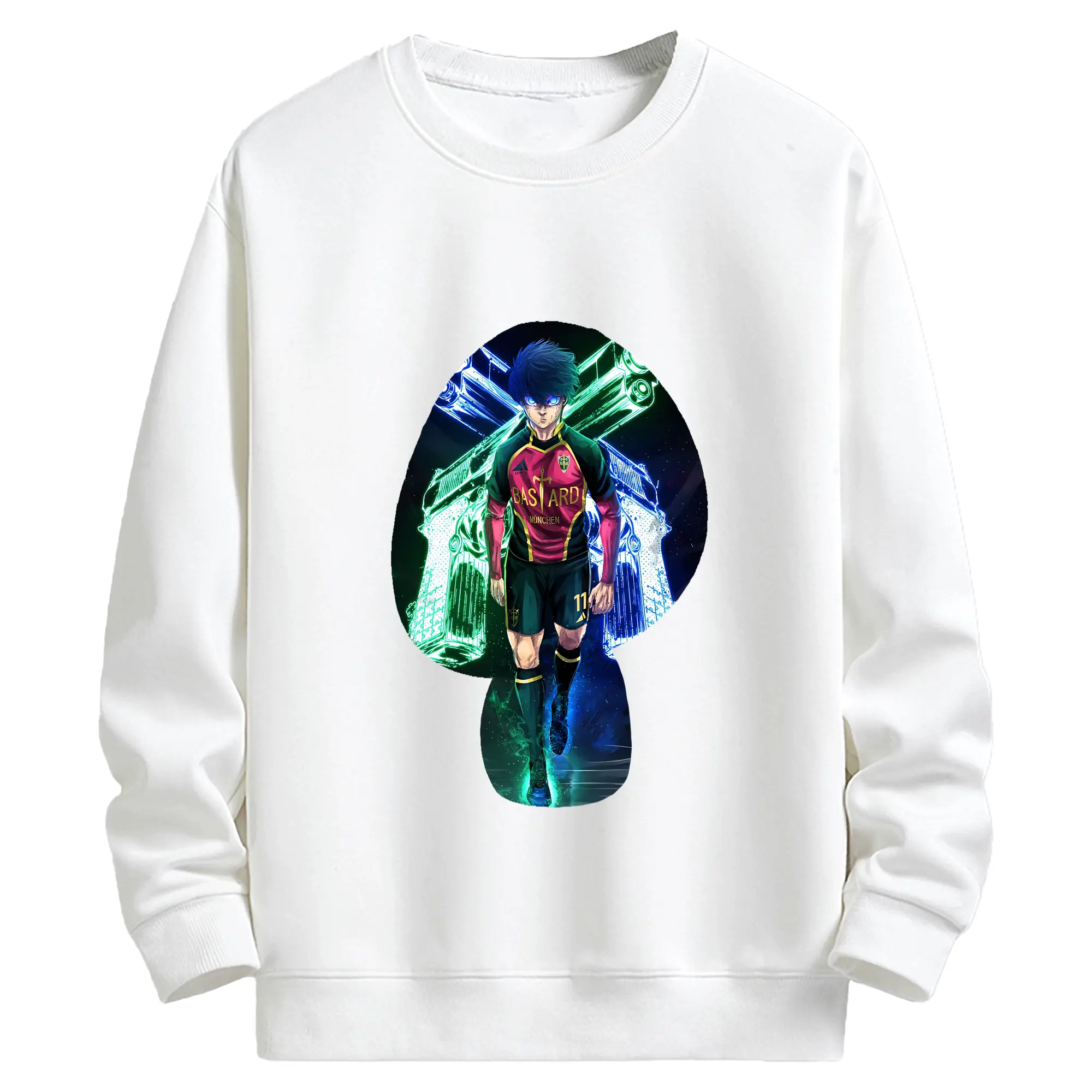 ブルーロック グッズ 潔 世一 - キッズ クルーネックスウェットシャツ ・ フロントプリント ・ 綿80％ ポリエステル20％ ・ 快適 通学 スポーツ 日常使い お散歩用