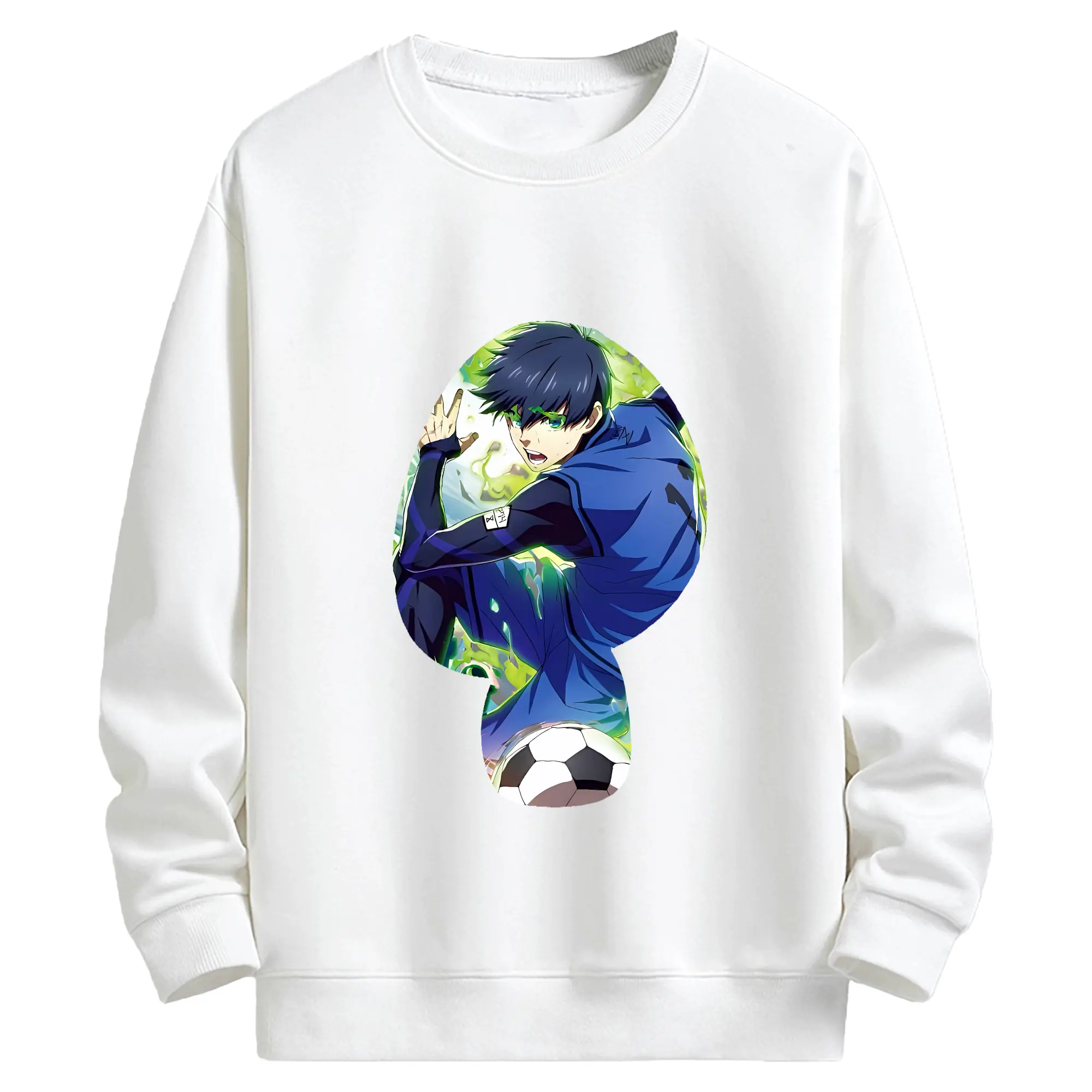 ブルーロック グッズ 潔 世一 - キッズ クルーネックスウェットシャツ ・ フロントプリント ・ 綿80％ ポリエステル20％ ・ 快適 通学 スポーツ 日常使い お散歩用