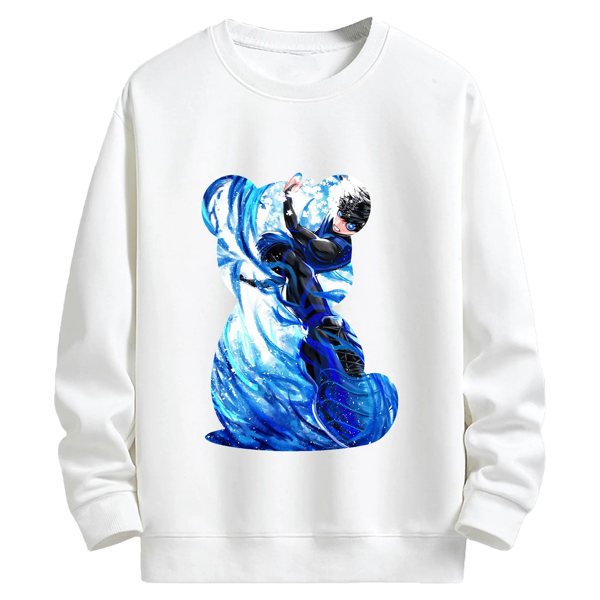 ブルーロック グッズ 潔 世一 - キッズ クルーネックスウェットシャツ ・ フロントプリント ・ 綿80％ ポリエステル20％ ・ 快適 通学 スポーツ 日常使い お散歩用