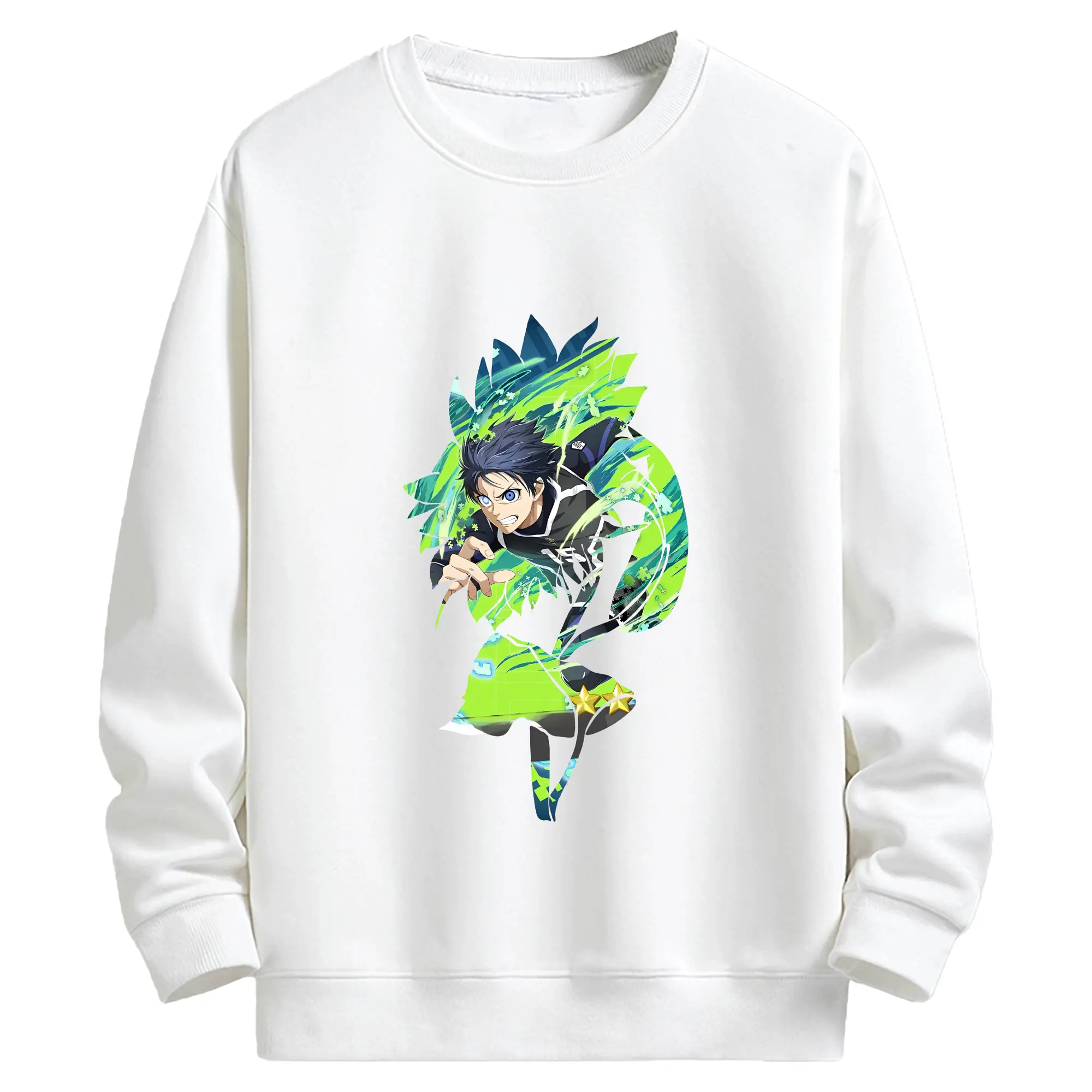 ブルーロック グッズ 潔 世一 - キッズ クルーネックスウェットシャツ ・ フロントプリント ・ 綿80％ ポリエステル20％ ・ 快適 通学 スポーツ 日常使い お散歩用