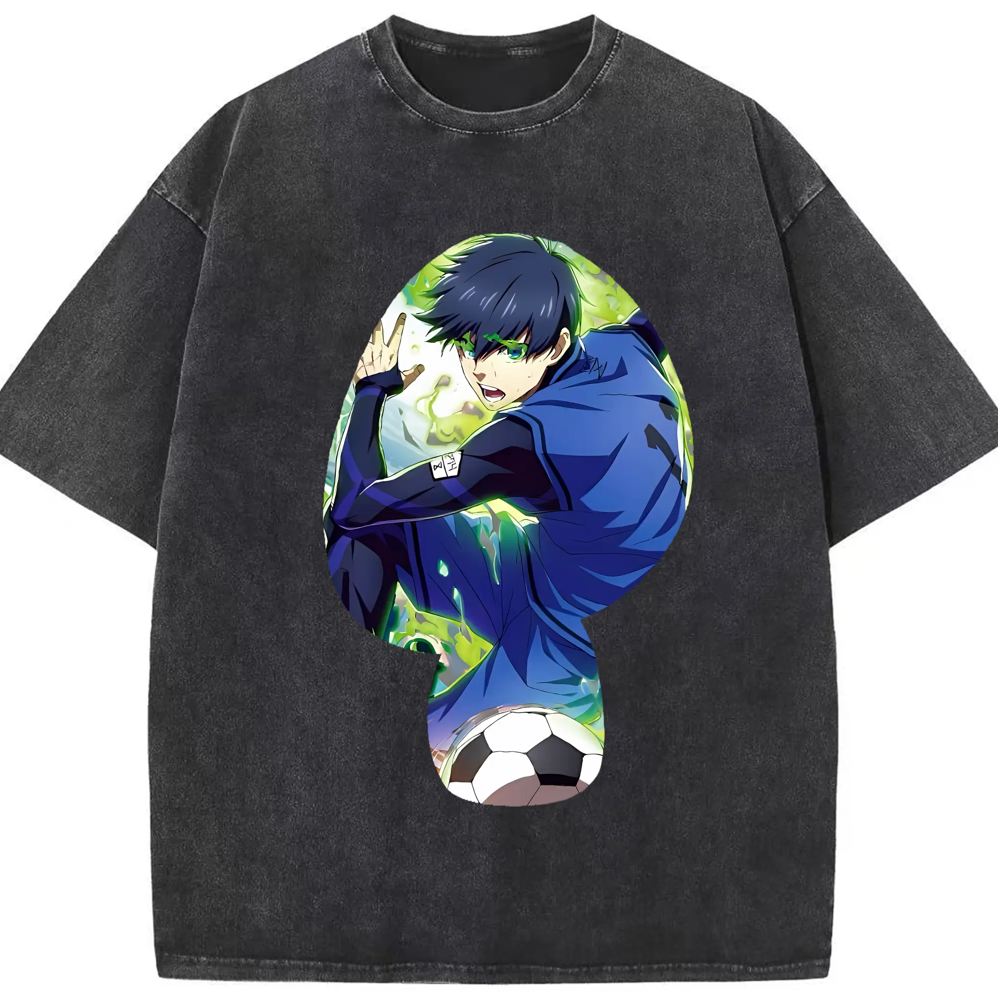 ブルーロック グッズ 潔 世一 - 綿100％ ヴィンテージ風 半袖Tシャツ ・ フロントプリント ・ 柔らか肌触り ・ 通気性 快適 ・ スポーツ カジュアル 外出用