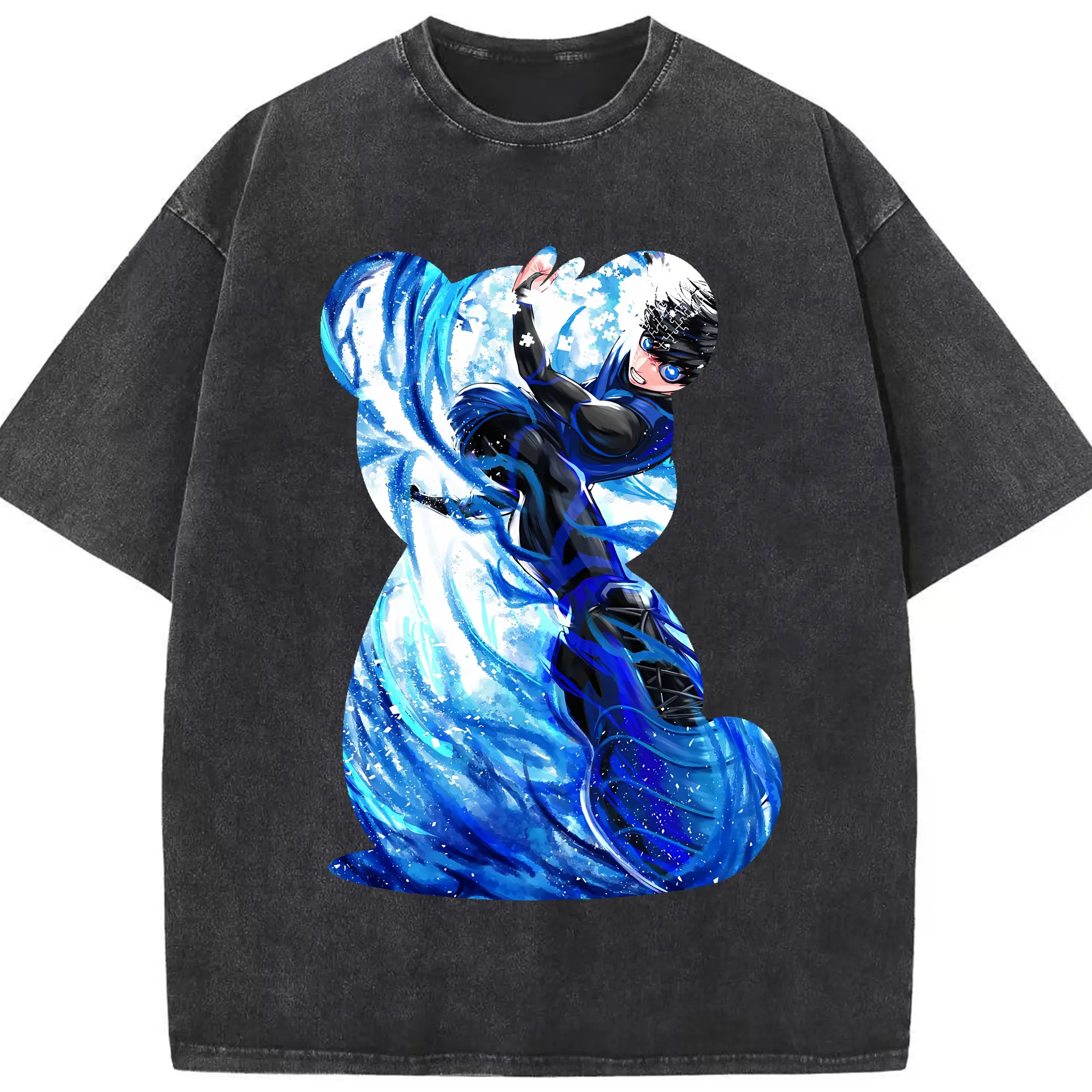 ブルーロック グッズ 潔 世一 - 綿100％ ヴィンテージ風 半袖Tシャツ ・ フロントプリント ・ 柔らか肌触り ・ 通気性 快適 ・ スポーツ カジュアル 外出用