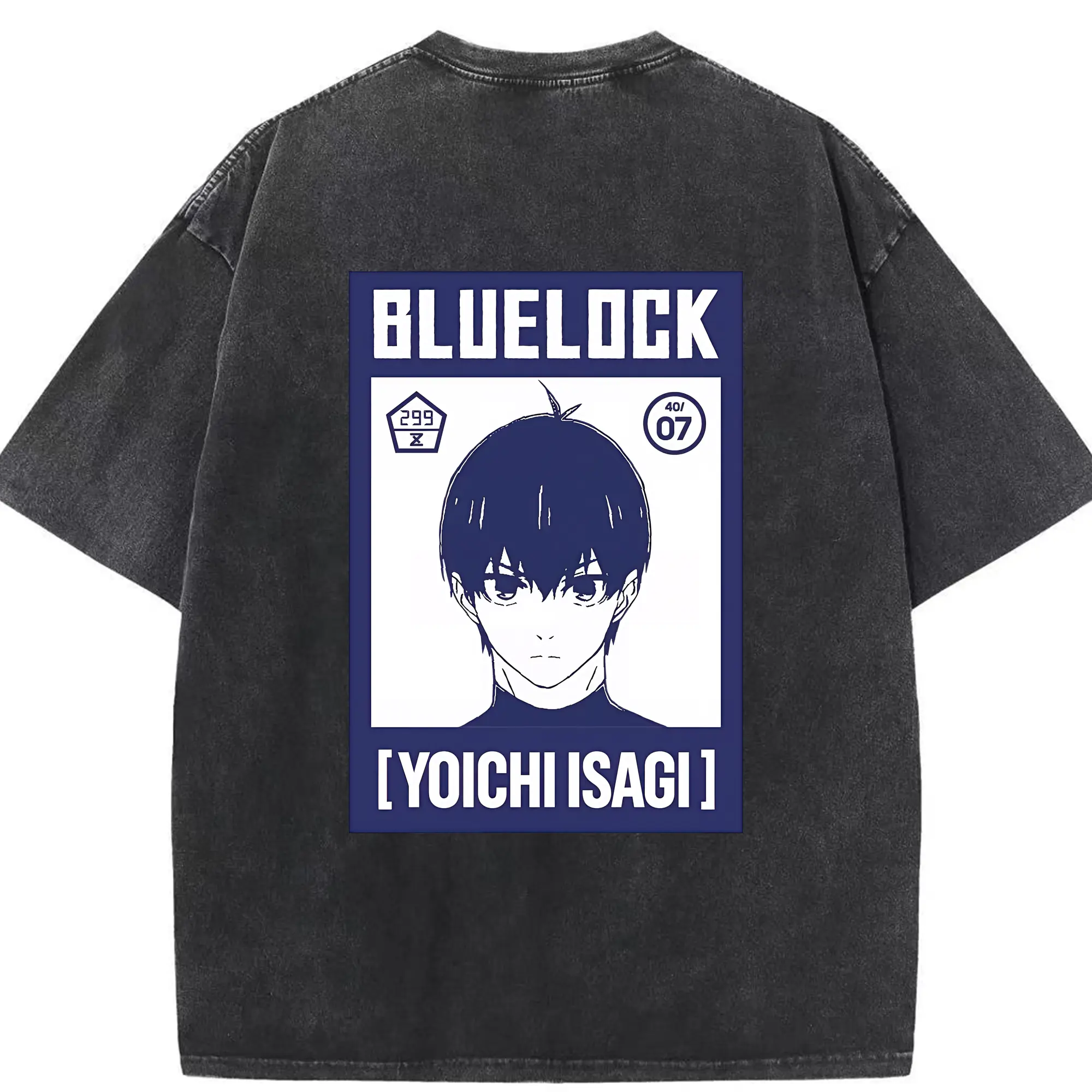 ブルーロック グッズ 潔 世一 - 綿100％ ヴィンテージ風 半袖Tシャツ ・ 背面プリント ・ 柔らか肌触り ・ 通気性 快適 ・ スポーツ カジュアル 外出用