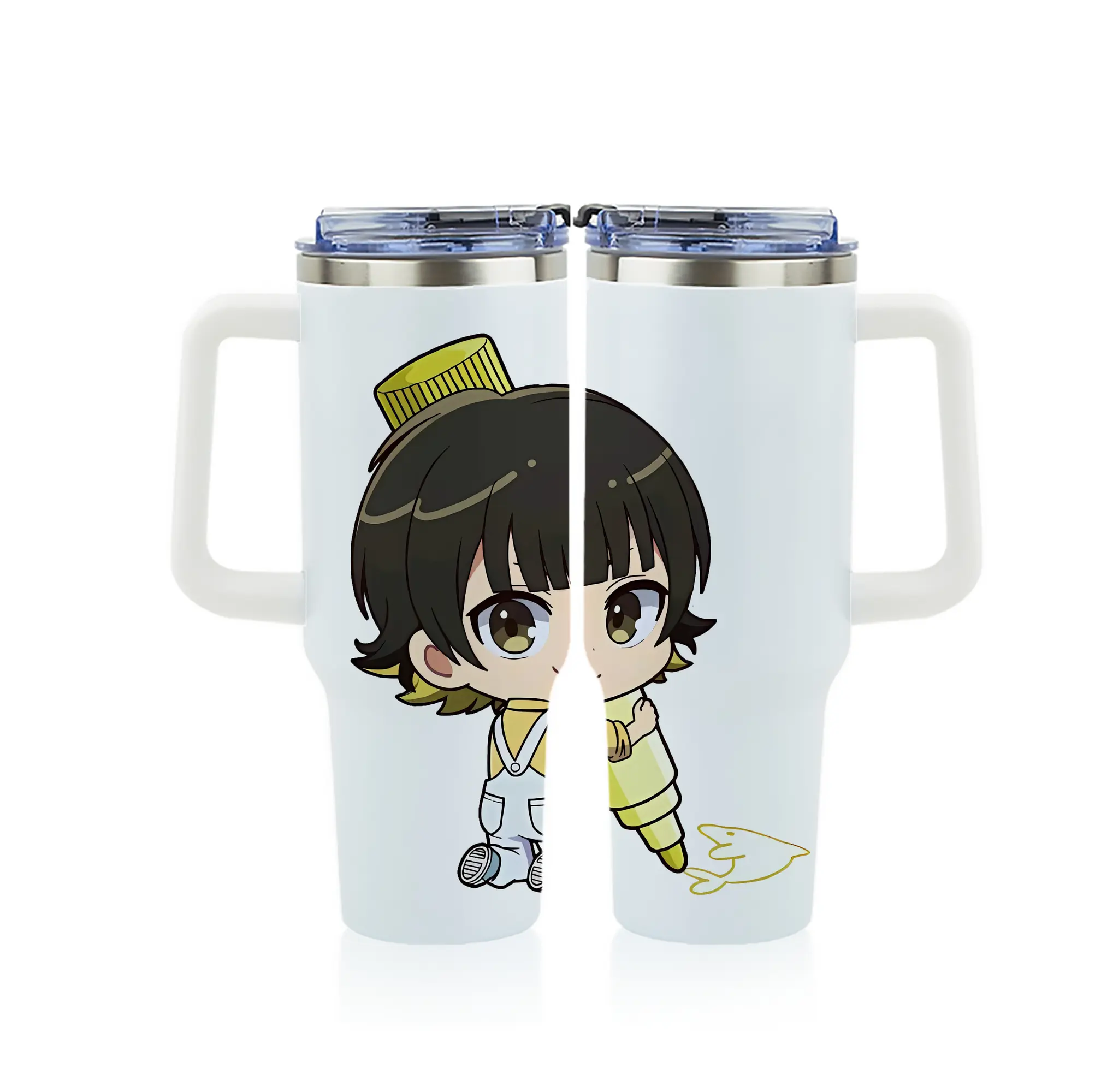 ブルーロック グッズ 蜂楽 廻 - 1200mL フルプリント車用タンブラー ・ 304ステンレス 内側 ・ 201ステンレス 外側 ・ 保温 保冷 ・ 通勤 ドライブ アウトドア用