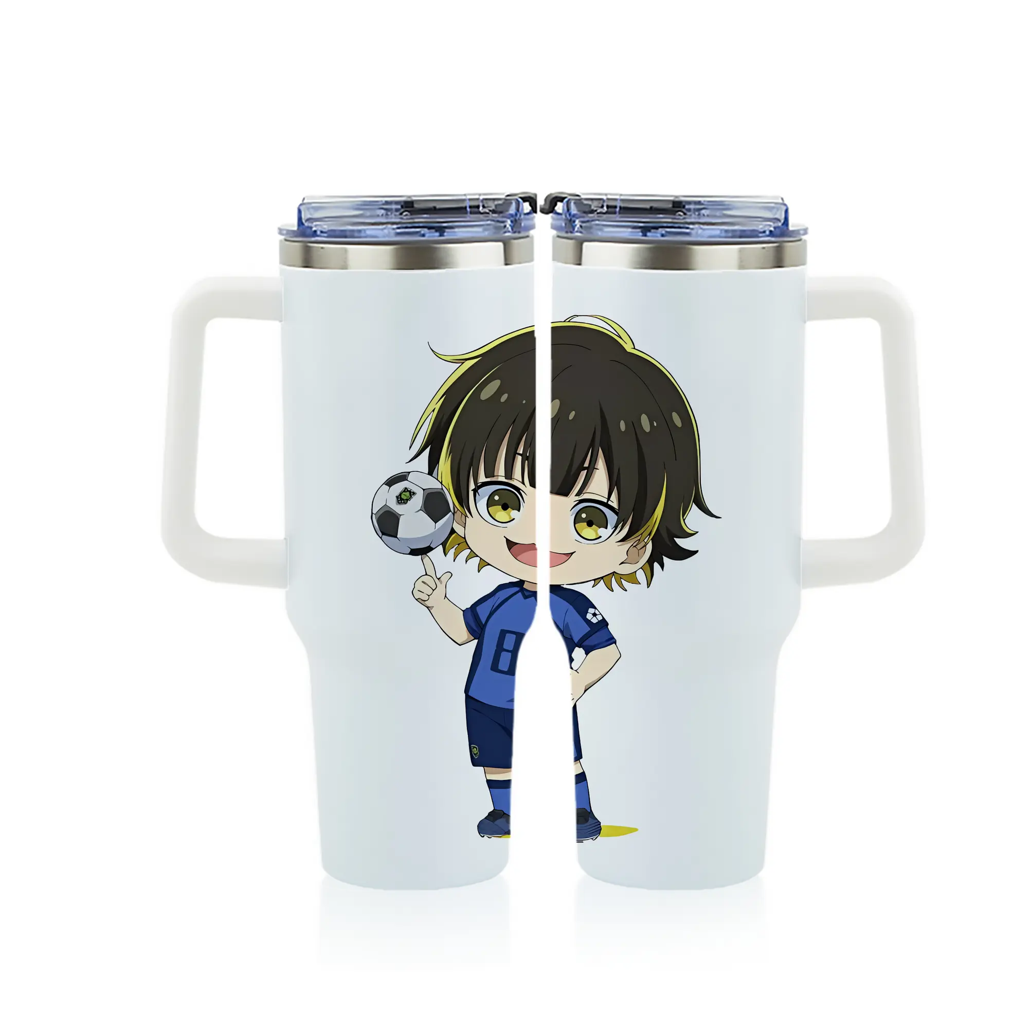 ブルーロック グッズ 蜂楽 廻 - 1200mL フルプリント車用タンブラー ・ 304ステンレス 内側 ・ 201ステンレス 外側 ・ 保温 保冷 ・ 通勤 ドライブ アウトドア用