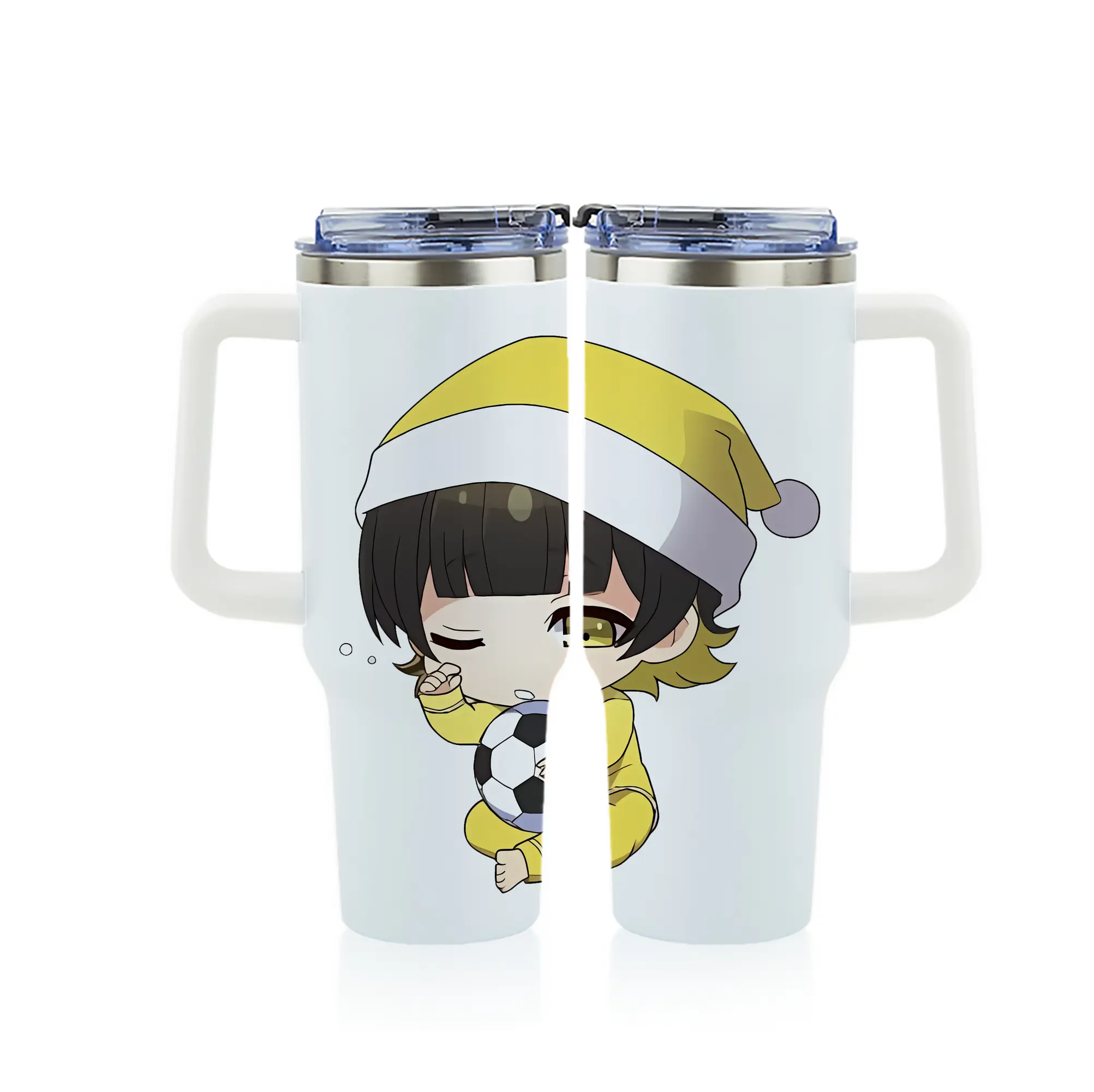 ブルーロック グッズ 蜂楽 廻 - 1200mL フルプリント車用タンブラー ・ 304ステンレス 内側 ・ 201ステンレス 外側 ・ 保温 保冷 ・ 通勤 ドライブ アウトドア用