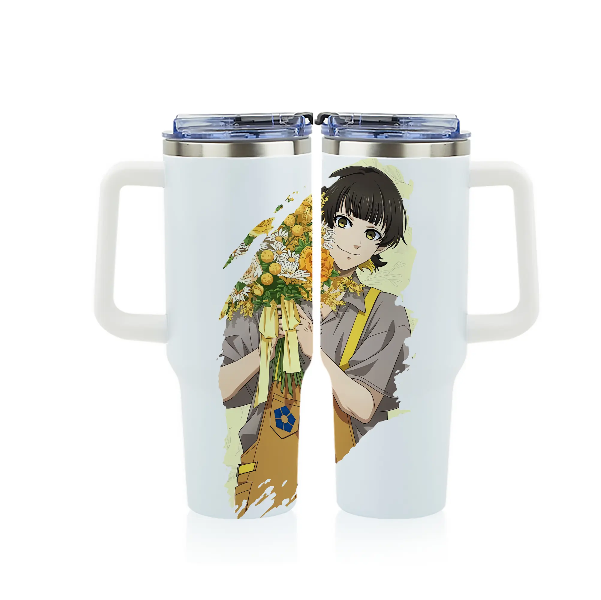 ブルーロック グッズ 蜂楽 廻 - 1200mL フルプリント車用タンブラー ・ 304ステンレス 内側 ・ 201ステンレス 外側 ・ 保温 保冷 ・ 通勤 ドライブ アウトドア用