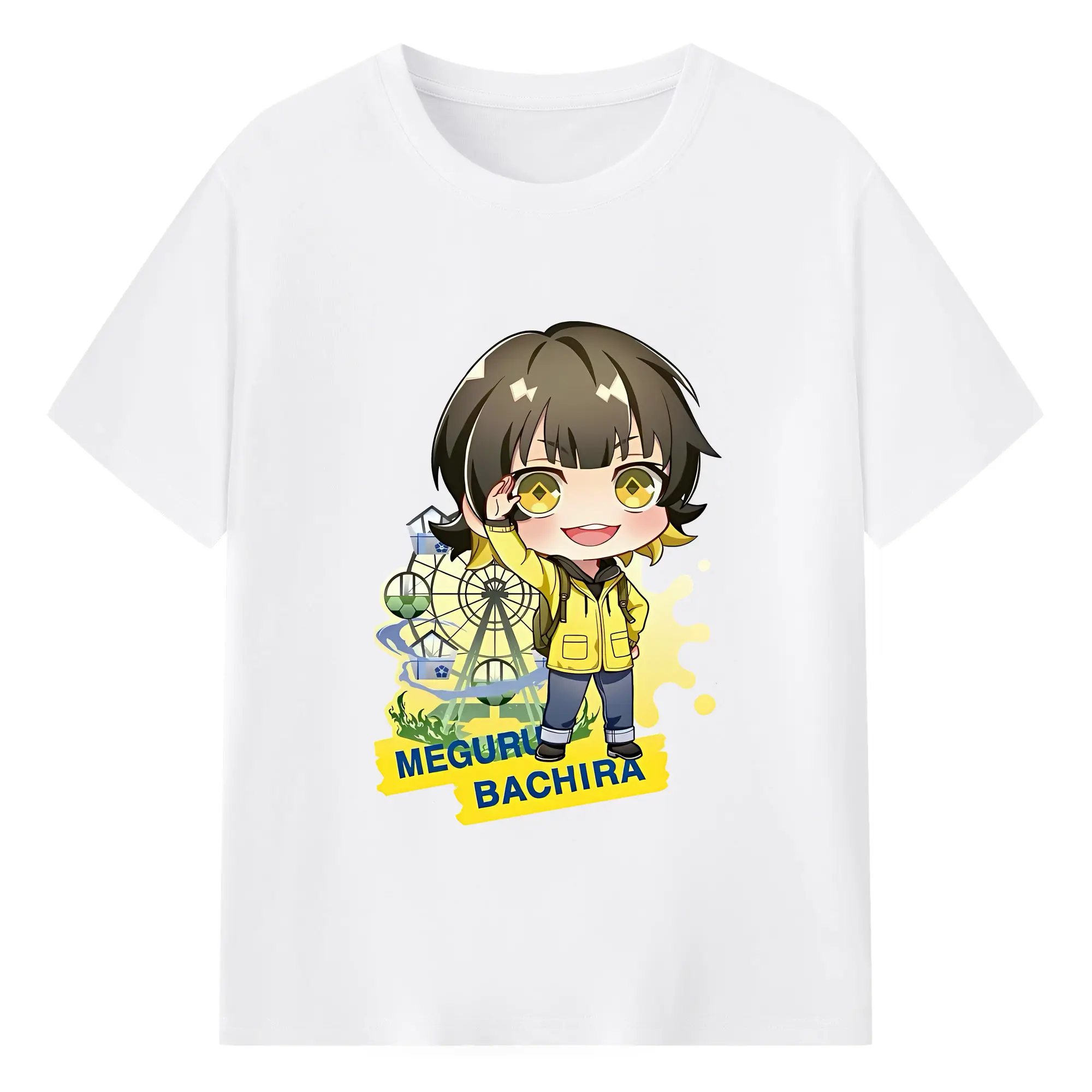 ブルーロック グッズ 蜂楽 廻 - 綿100％ 半袖Tシャツ ・ フロントプリント ・ 快適 通気性 ・ 日常使い 散歩 スポーツ用