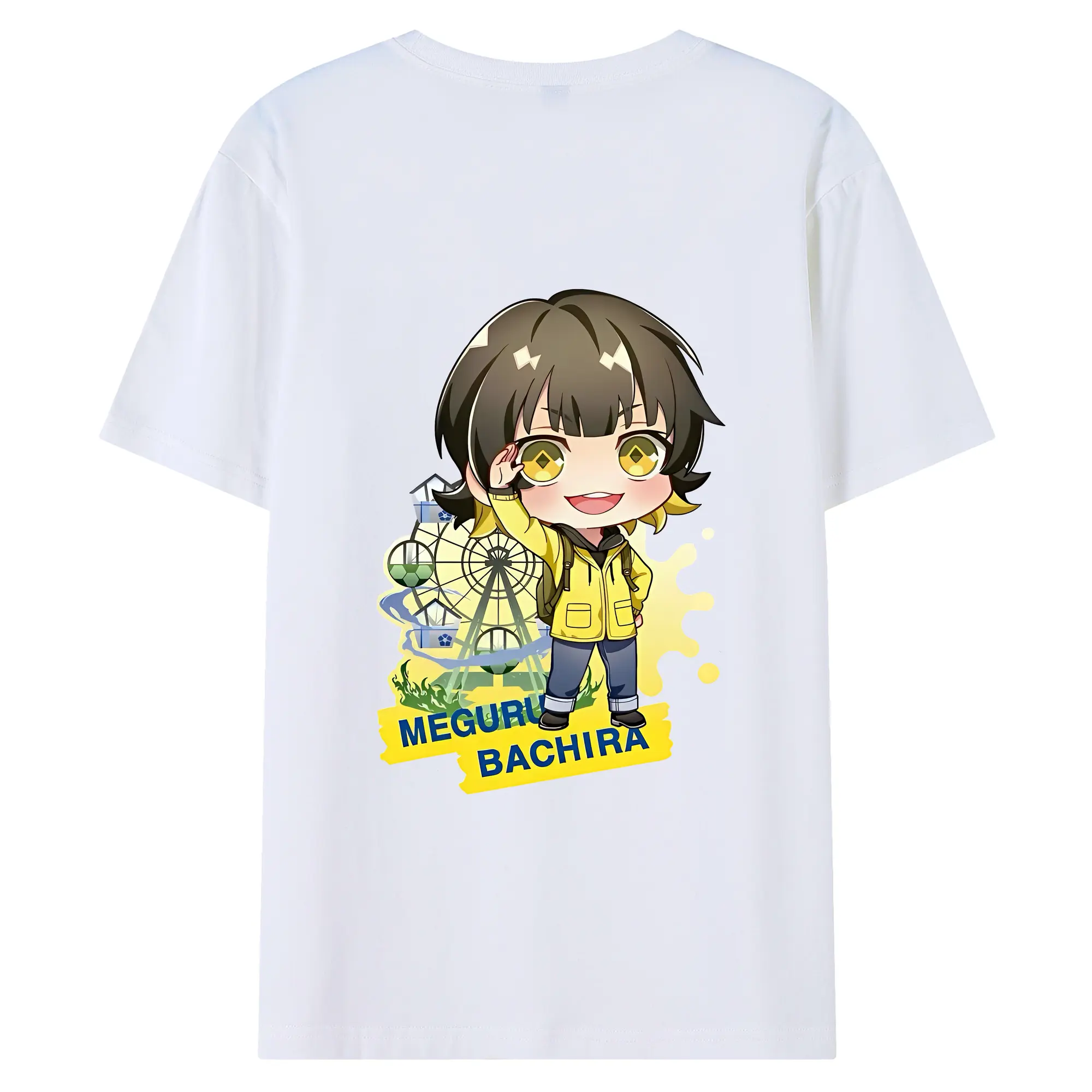 ブルーロック グッズ 蜂楽 廻 - 綿100％ 半袖Tシャツ ・ バックプリント ・ 快適 通気性 ・ 日常使い 散歩 スポーツ用