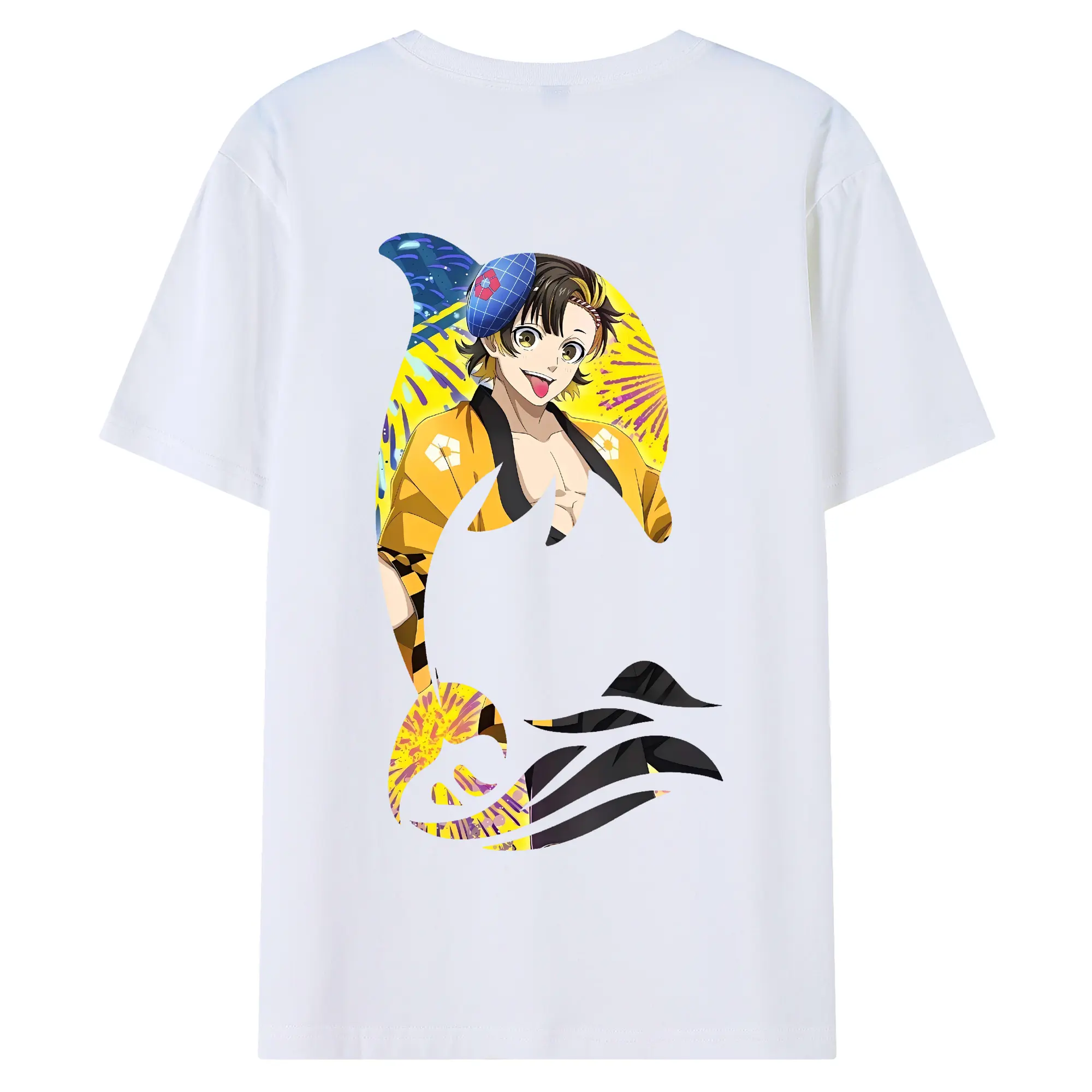 ブルーロック グッズ 蜂楽 廻 - 綿100％ 半袖Tシャツ ・ バックプリント ・ 快適 通気性 ・ 日常使い 散歩 スポーツ用