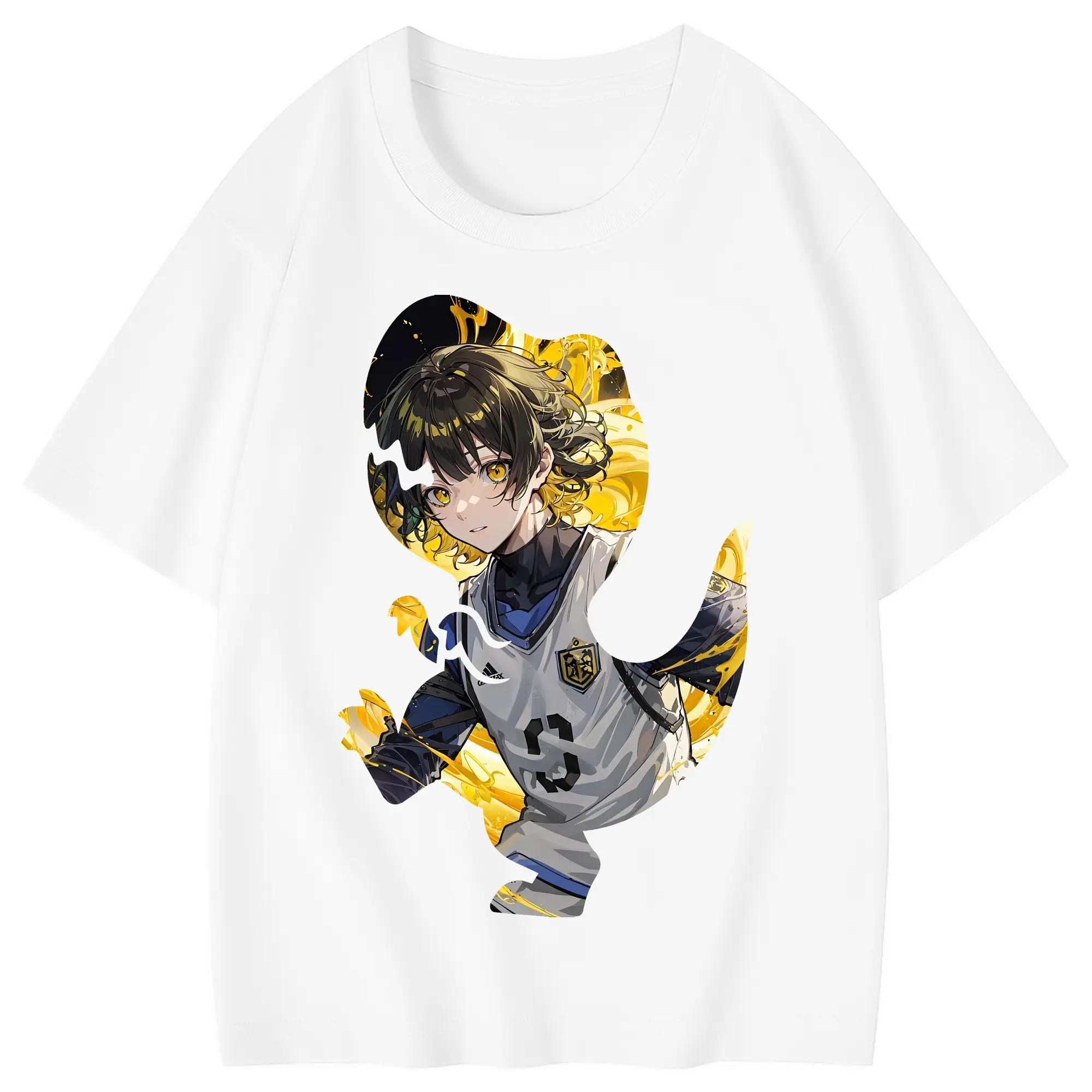 ブルーロック グッズ 蜂楽 廻 - 綿100％ キッズTシャツ ・ フロントプリント ・ 快適 通気性 ・ スポーツ カジュアル 散歩用