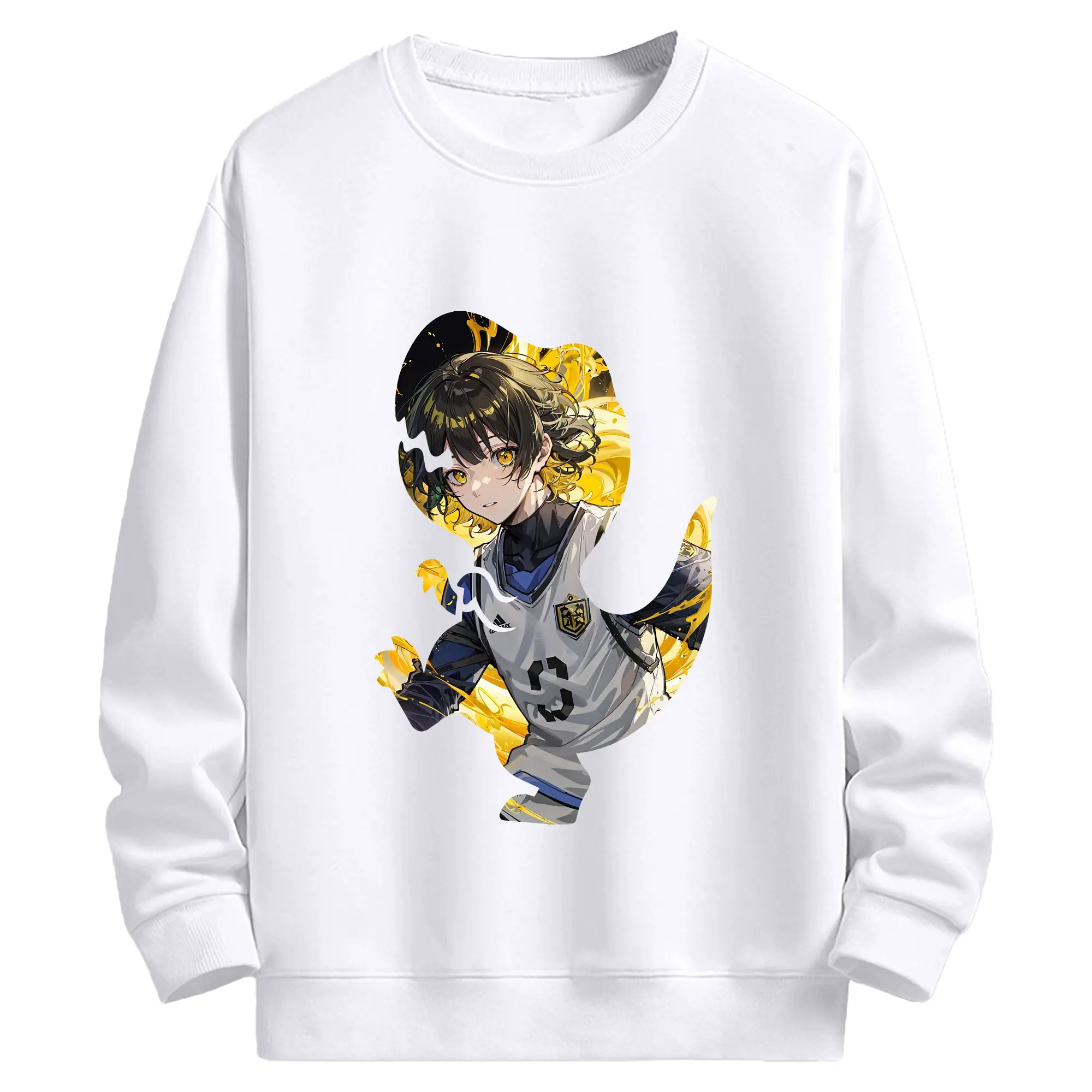 ブルーロック グッズ 蜂楽 廻 - 高品質 クルーネック スウェット ・ コットン59％ ポリエステル41％ ・ ユニセックス 長袖 トレーナー ・ カジュアル デイリー スポーツ 散歩用