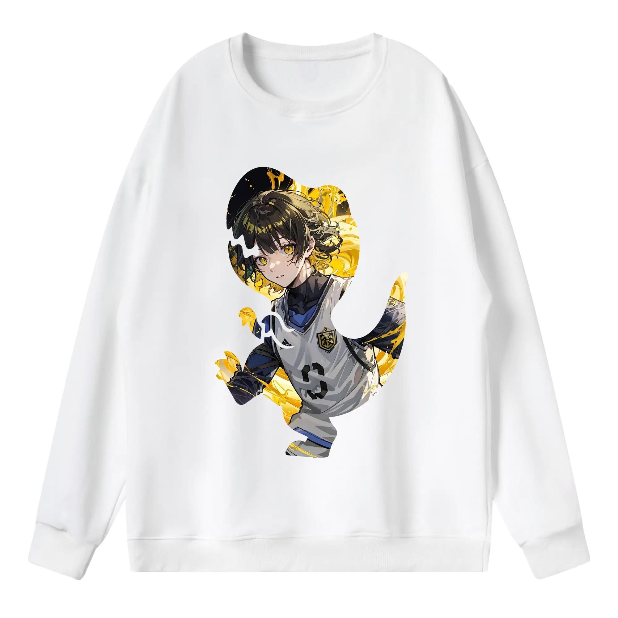 ブルーロック グッズ 蜂楽 廻 - 薄手 クルーネック スウェット 裏毛260g · ポリエステル 春秋向け カジュアル 男女兼用 · トレーナー デイリー スポーツ 散歩に最適