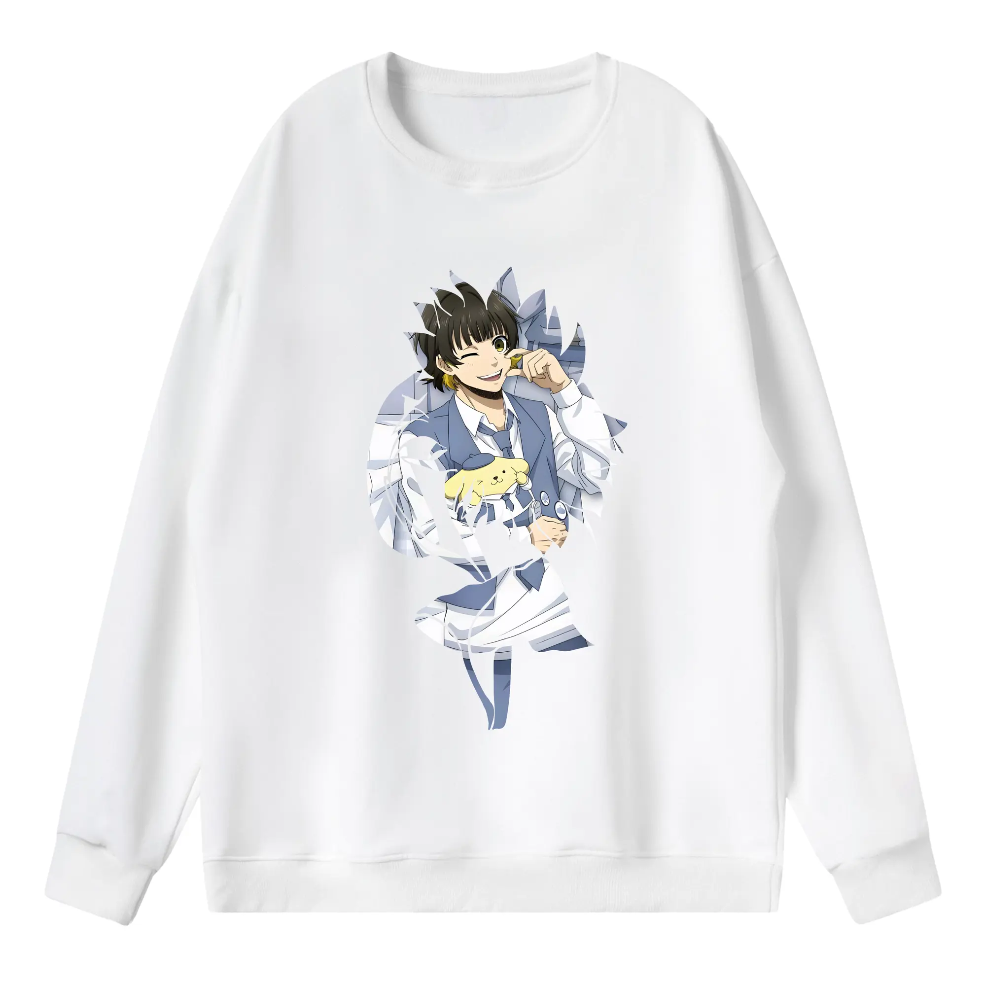 ブルーロック グッズ 蜂楽 廻 - 薄手 クルーネック スウェット 裏毛260g · ポリエステル 春秋向け カジュアル 男女兼用 · トレーナー デイリー スポーツ 散歩に最適